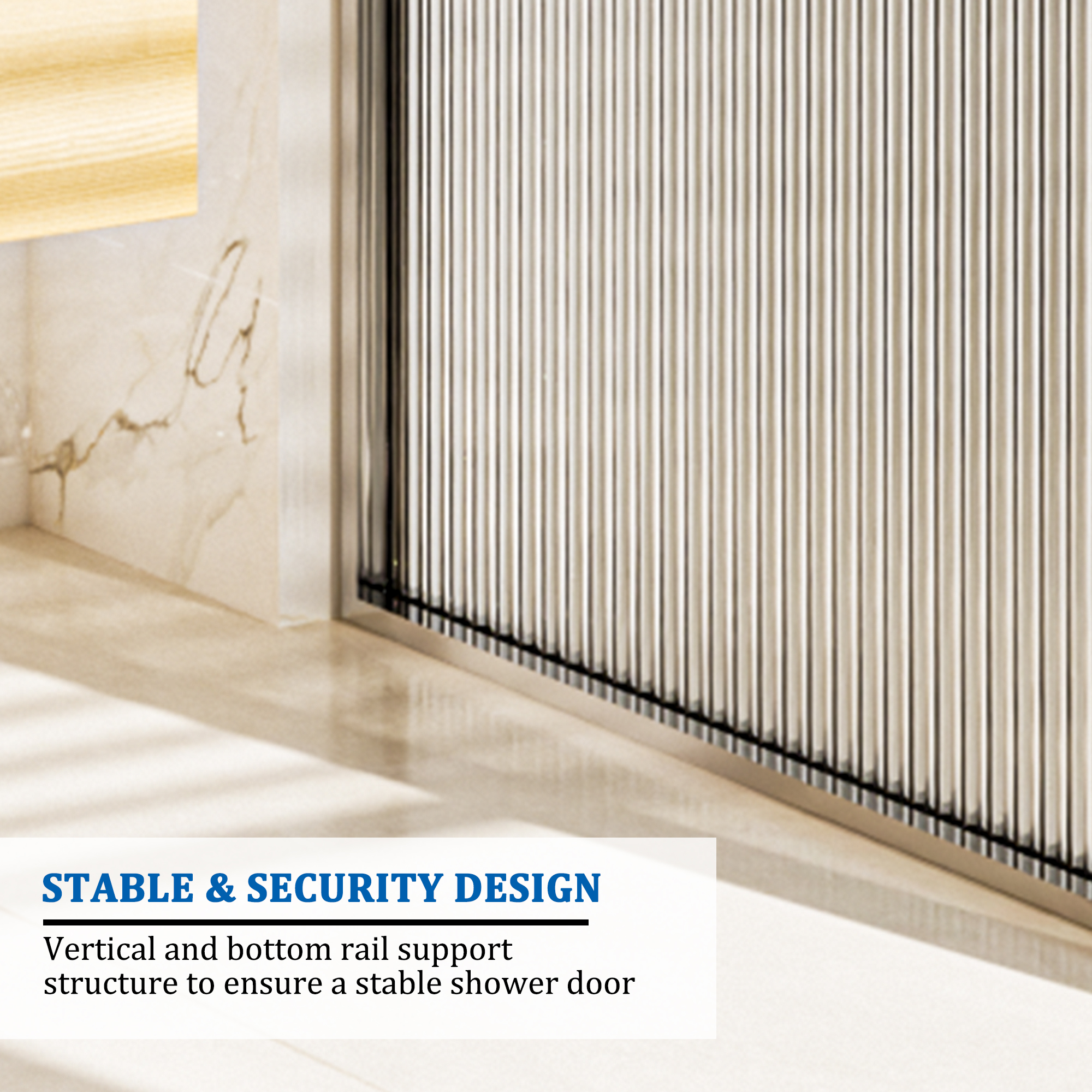 34"x78" Curved Frosted Glass Shower Screen with 10mm SGCC-Certified Tempered Glass