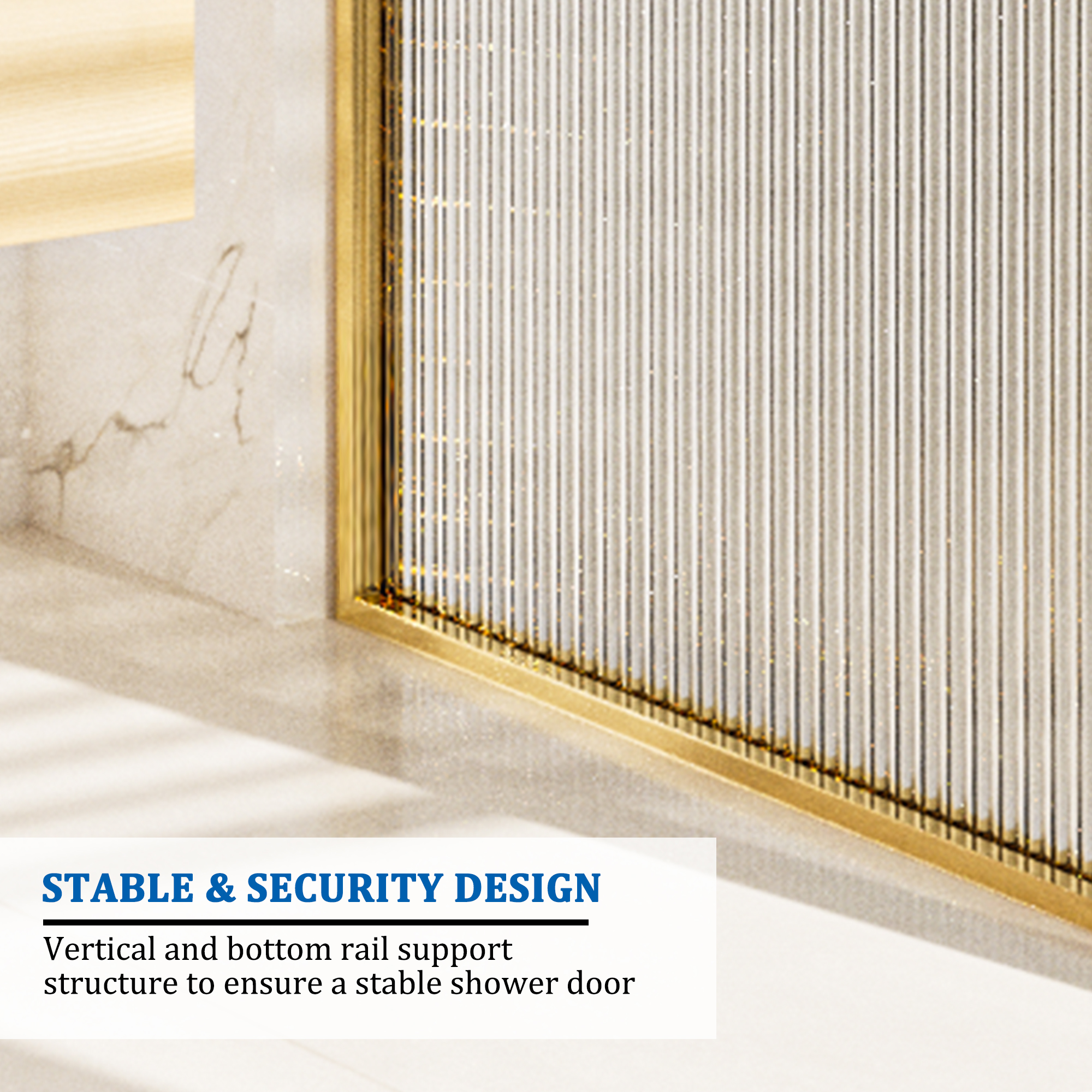 34"x78" Curved Frosted Glass Shower Screen with 10mm SGCC-Certified Tempered Glass