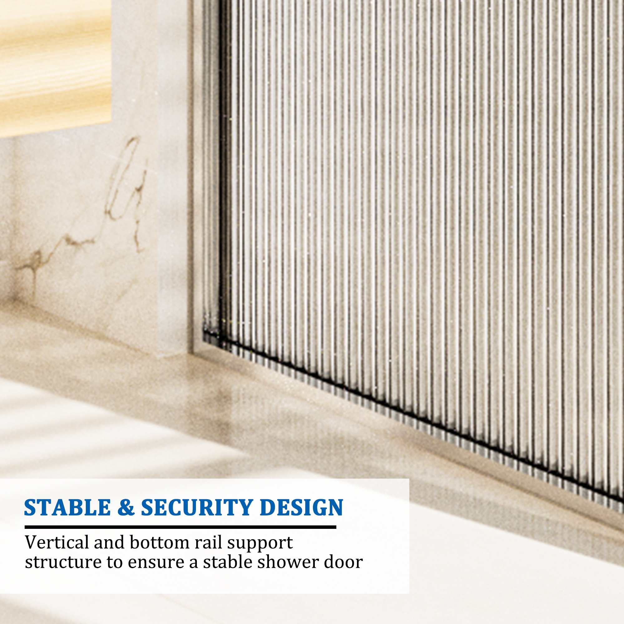 34"x78" Curved Frosted Glass Shower Screen with 10mm SGCC-Certified Tempered Glass