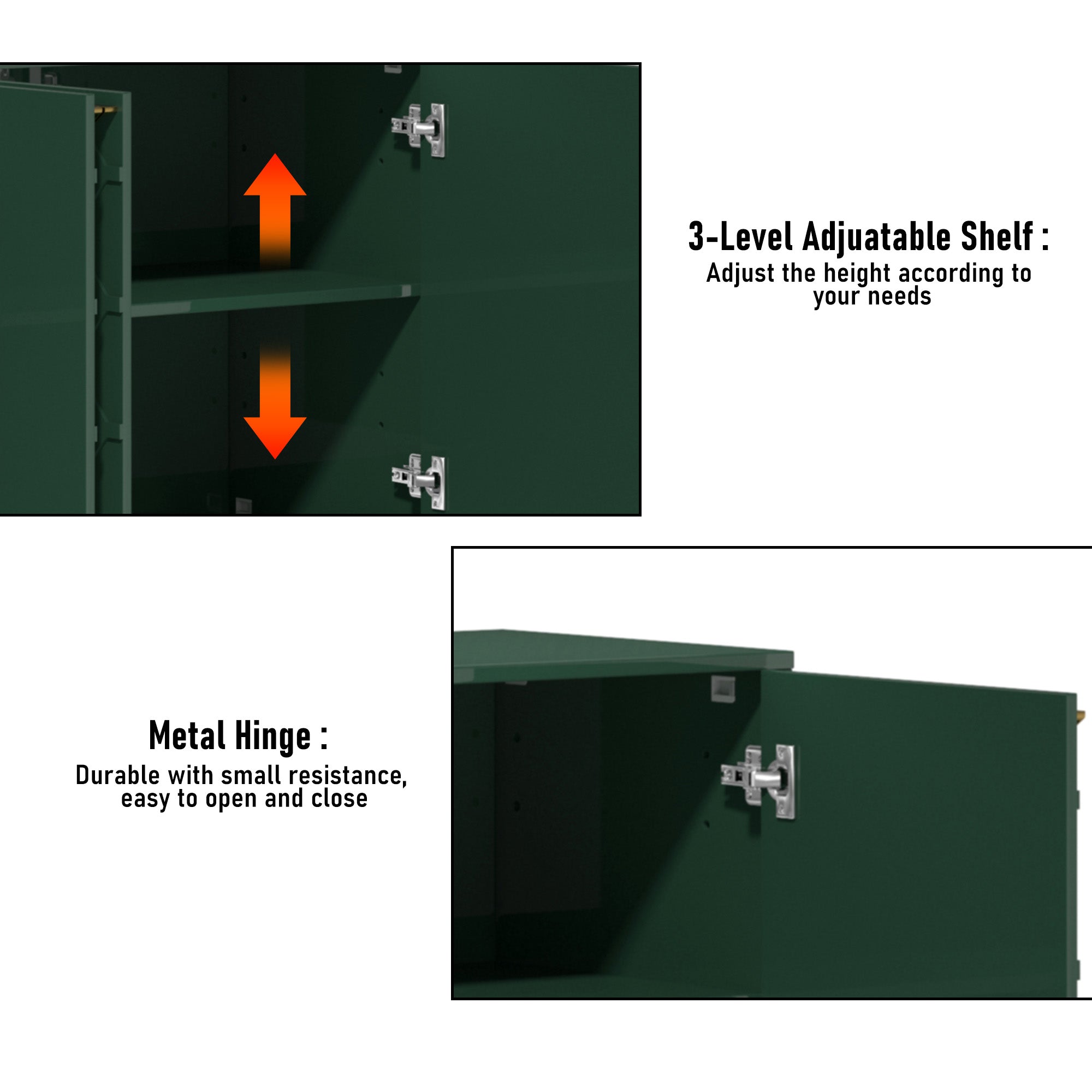 4 Door White Locker Accent Cabinet