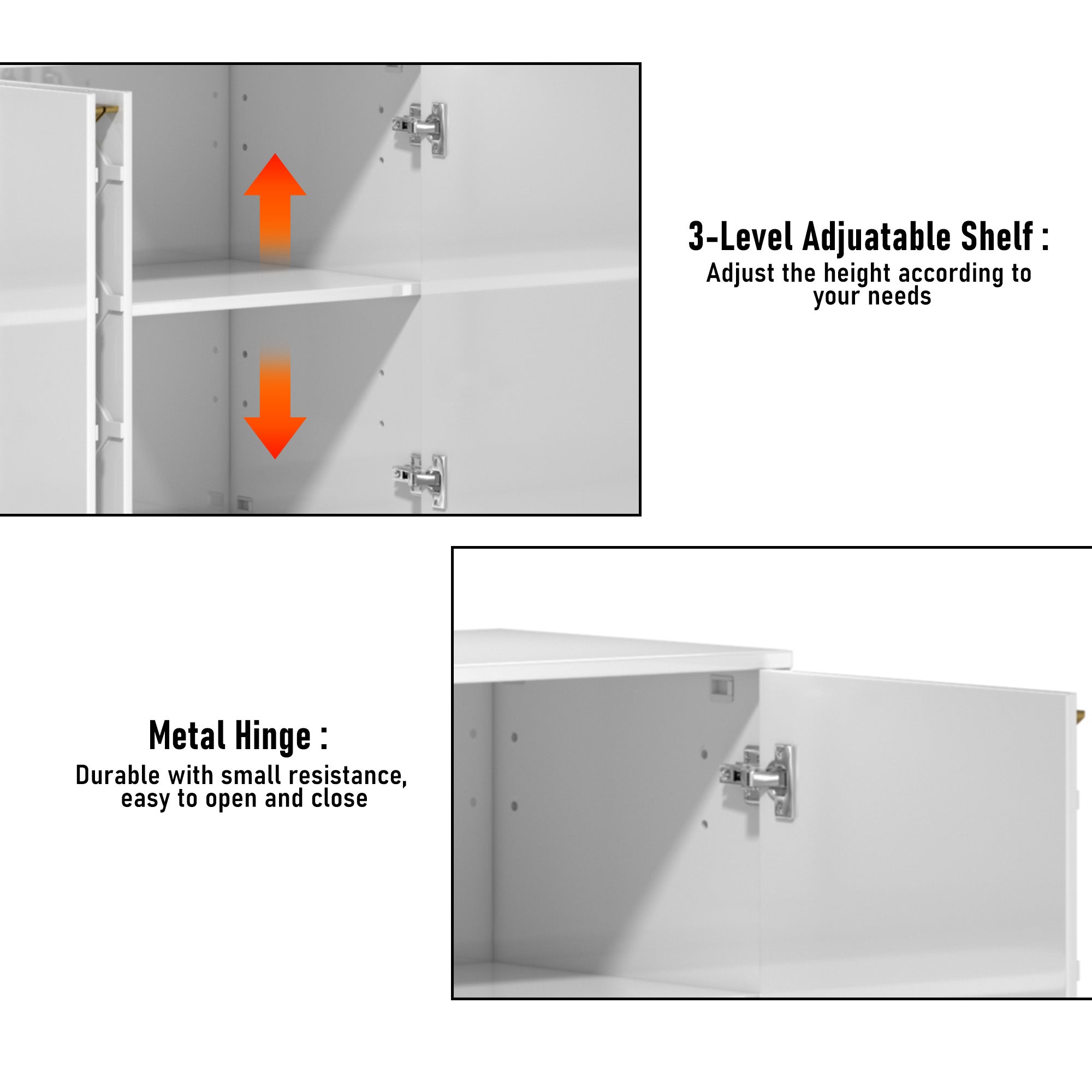 4 Door White Locker Accent Cabinet