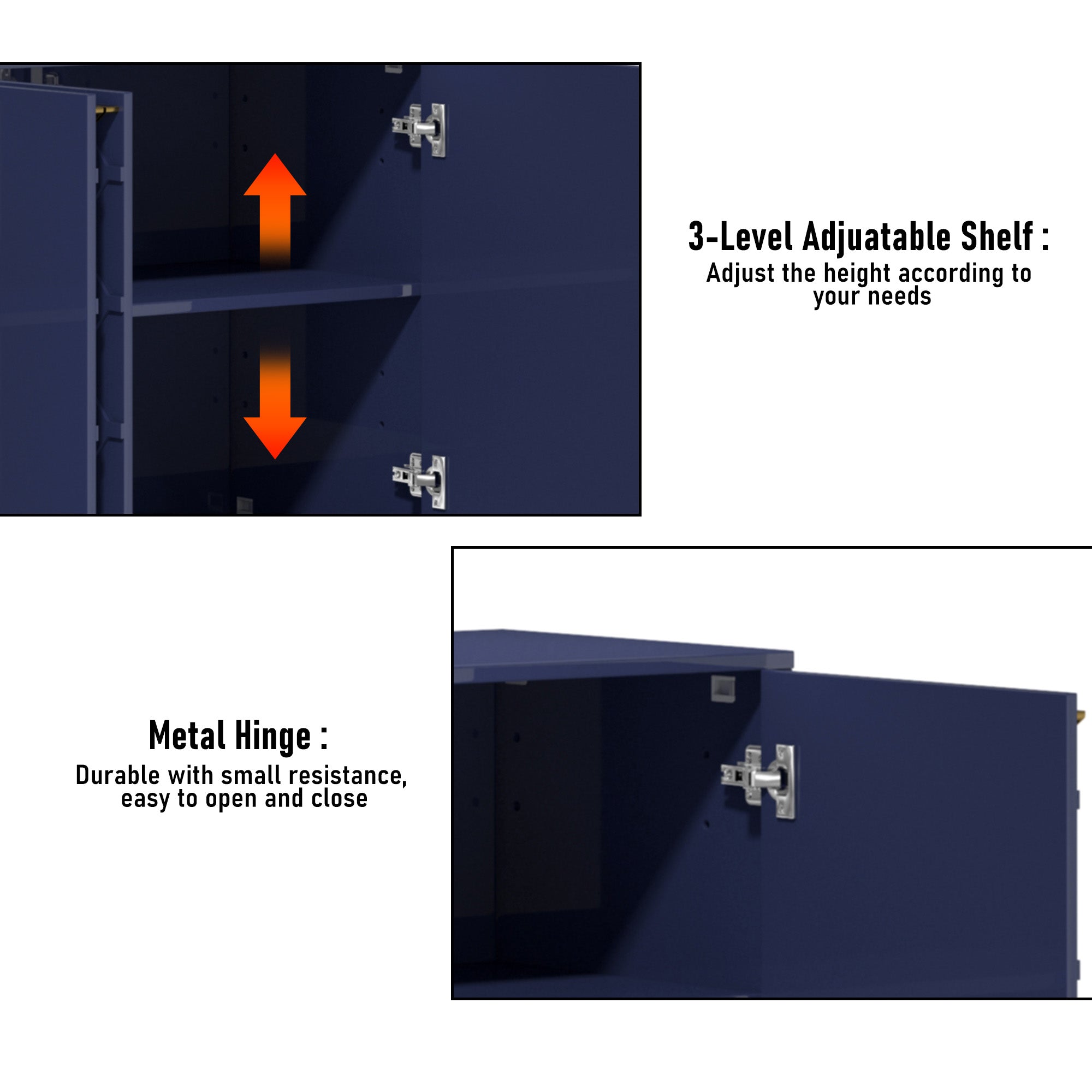 4 Door White Locker Accent Cabinet