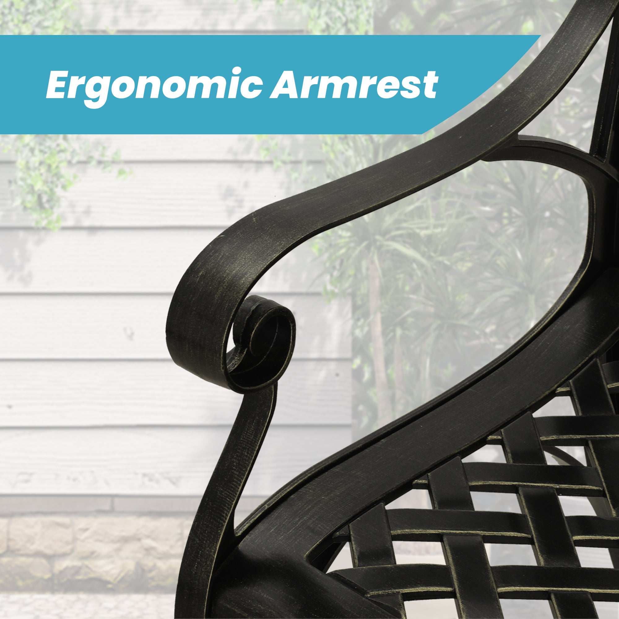 Patio Bench 40-in W x 31.5-in H Bronze Aluminum Garden Bench