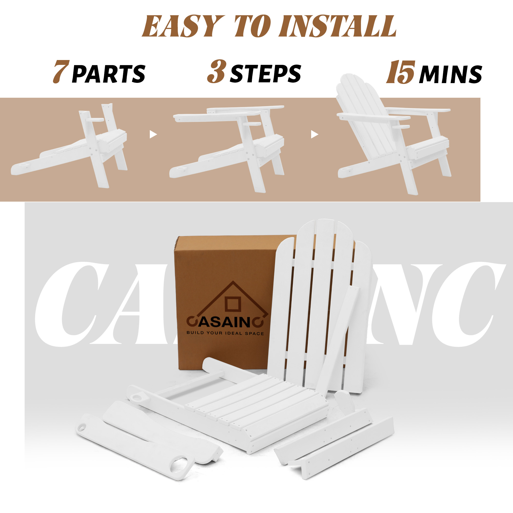 5-Piece/3-Piece HDPE Adirondack Chairs with Cup Holder and Umbrella Hole Outdoor Set and 32-inch Square Fire Pit Table