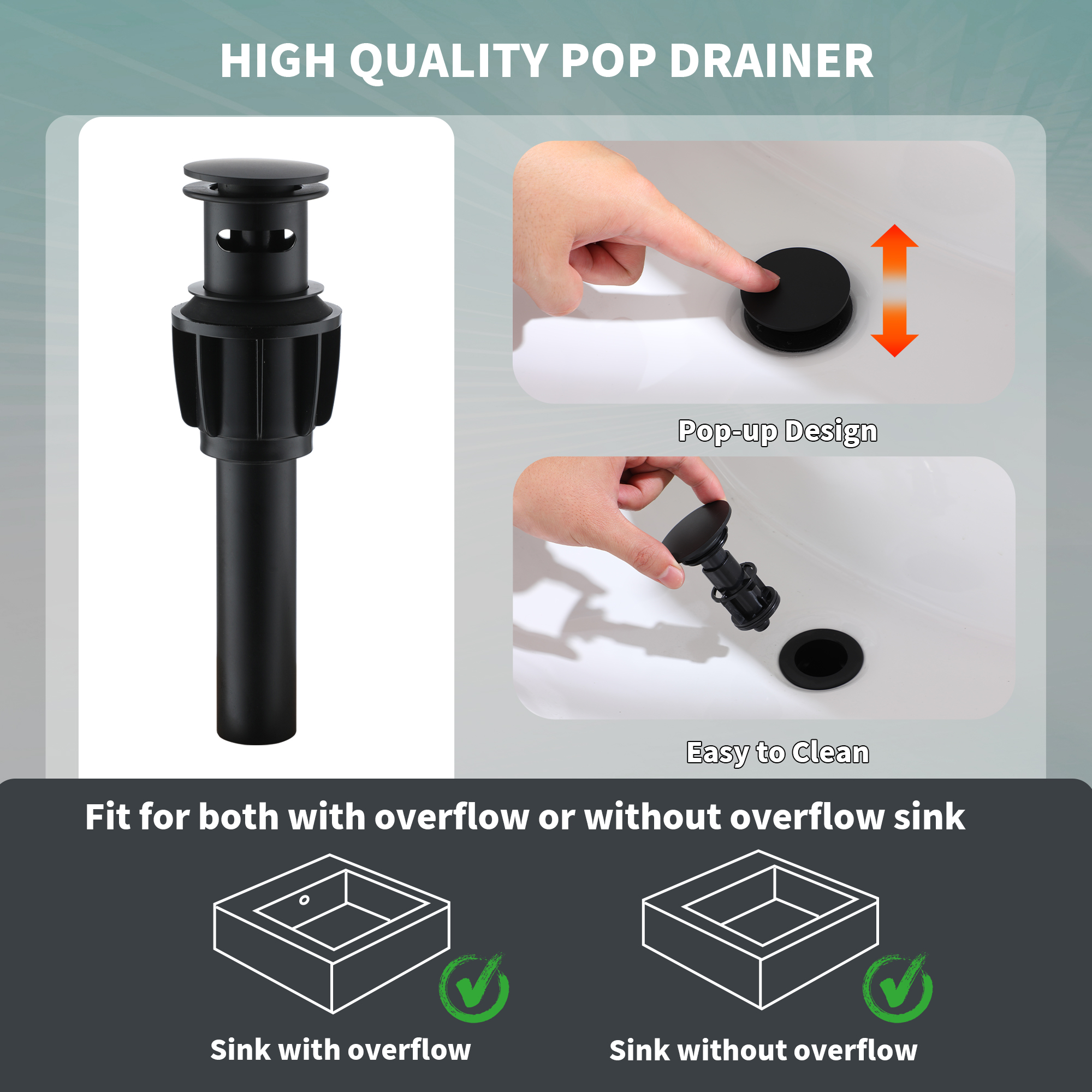 Single Handle Single Hole Bathroom Vanity Sink Waterfall Spout Bathroom Faucet with Filter Particles in Matte Black