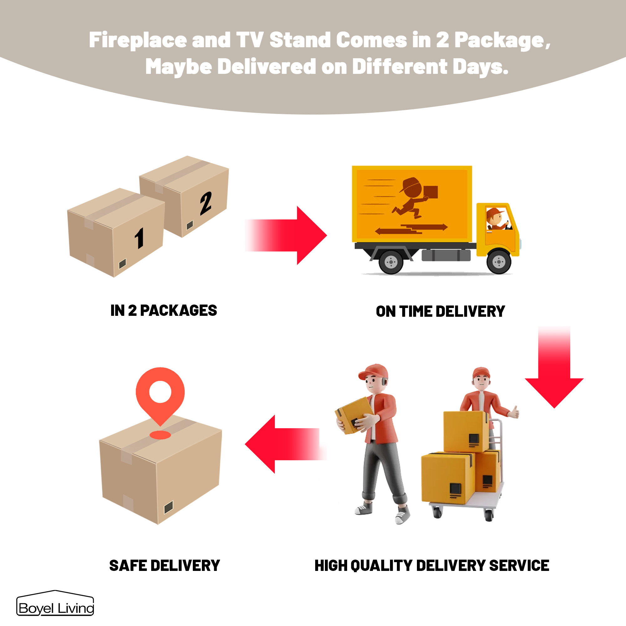 Floating TV Stand with 36" Electric Fireplace