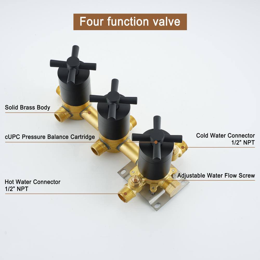 Boyel Living 8 in. Complete Shower System with 4 Body Sprays Fixed Shower Heads System with Handheld