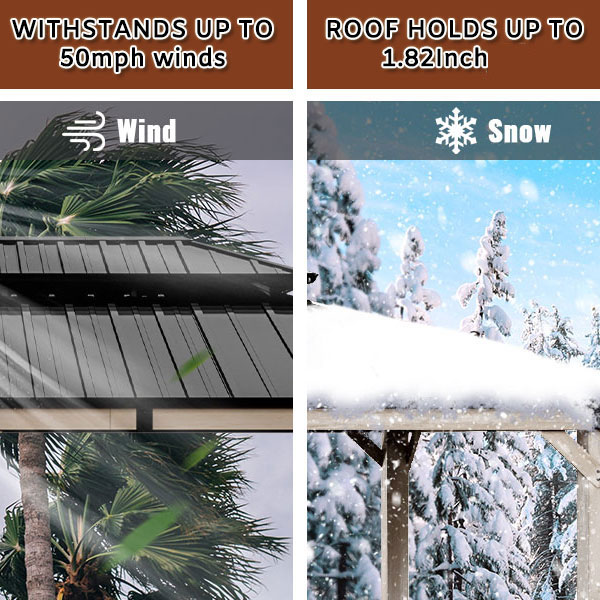 12 ft. x 20 ft. Outdoor Cedar Wood Frame Patio Gazebo