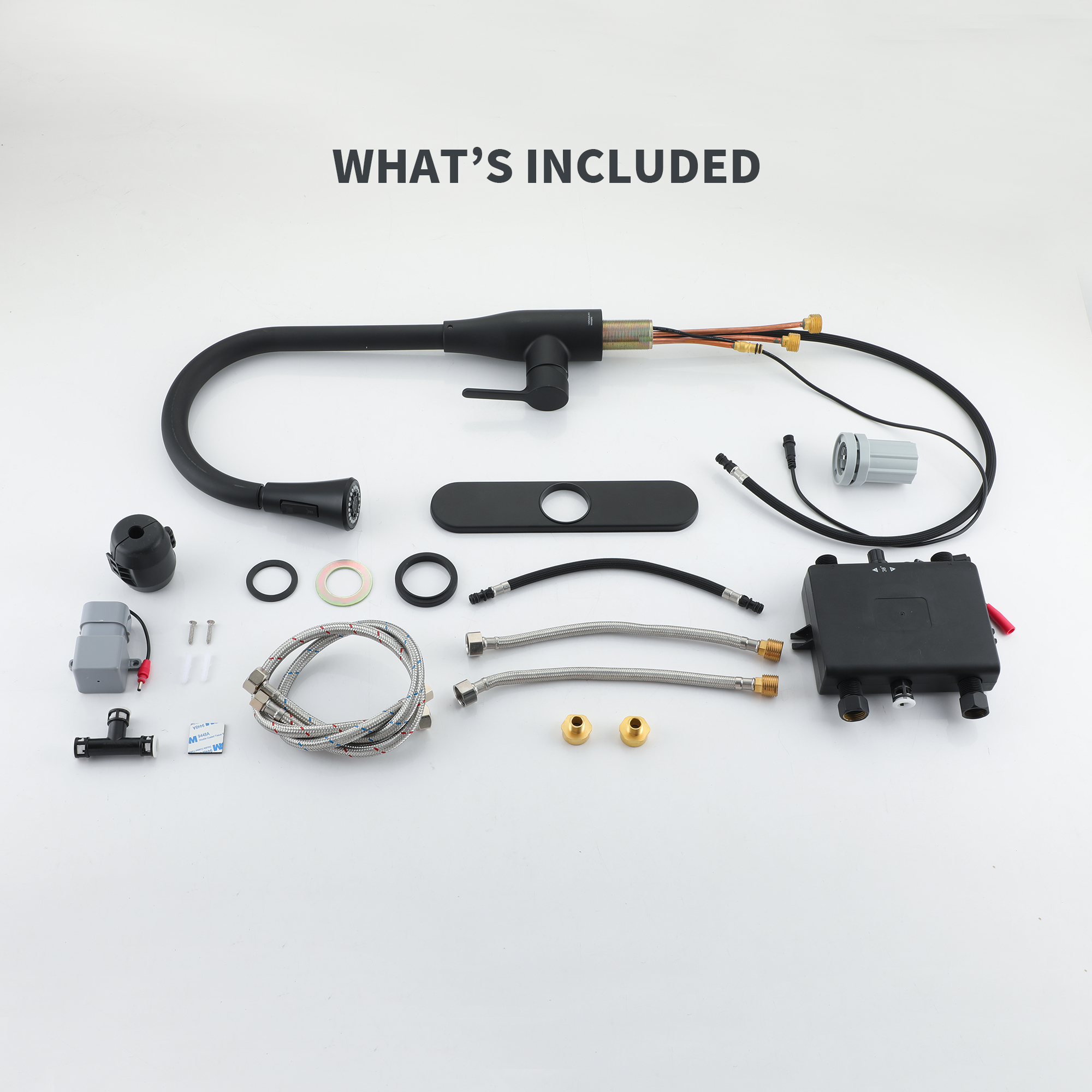 Single Handle Pull Down Sprayer Kitchen Faucet with Touchless Sensor and Two Functions Spray Head in Matte Black