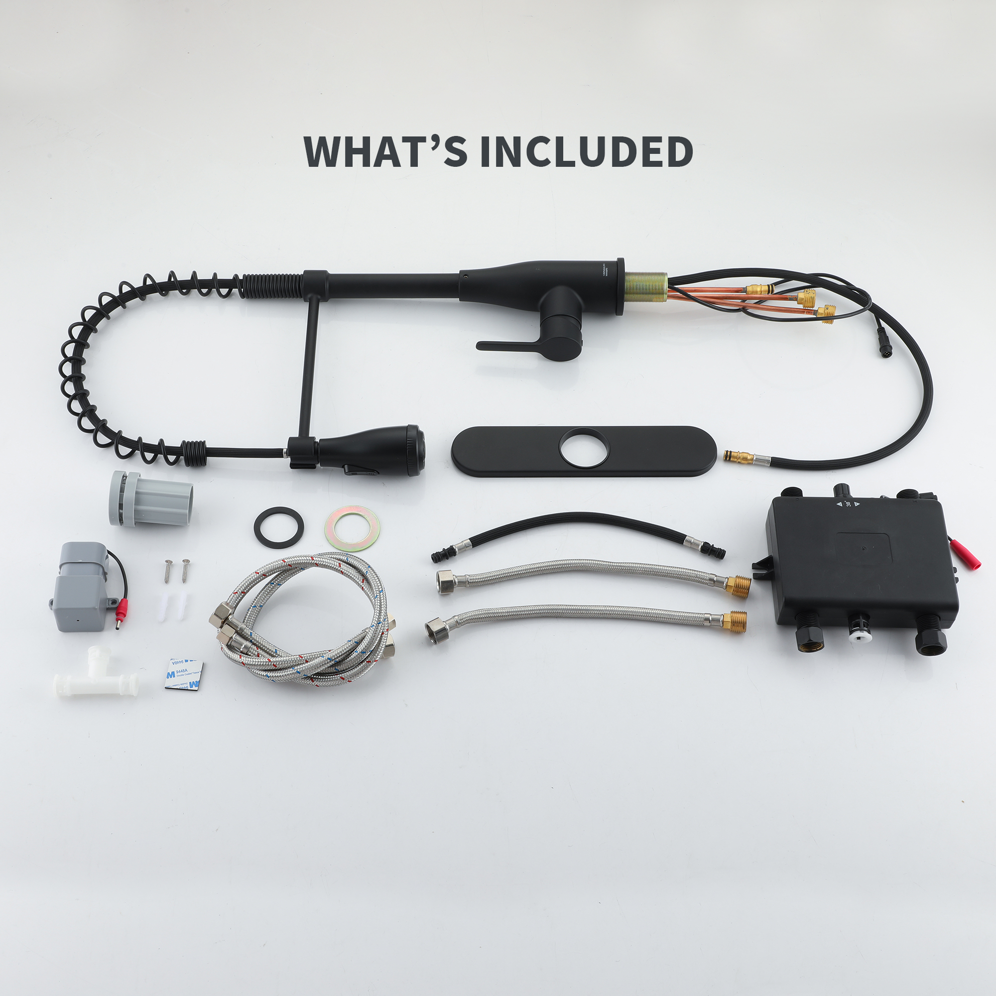 Single Handle Pull Down Sprayer Kitchen Faucet with Touchless Sensor and Four Functions Spray Head in Matte Black