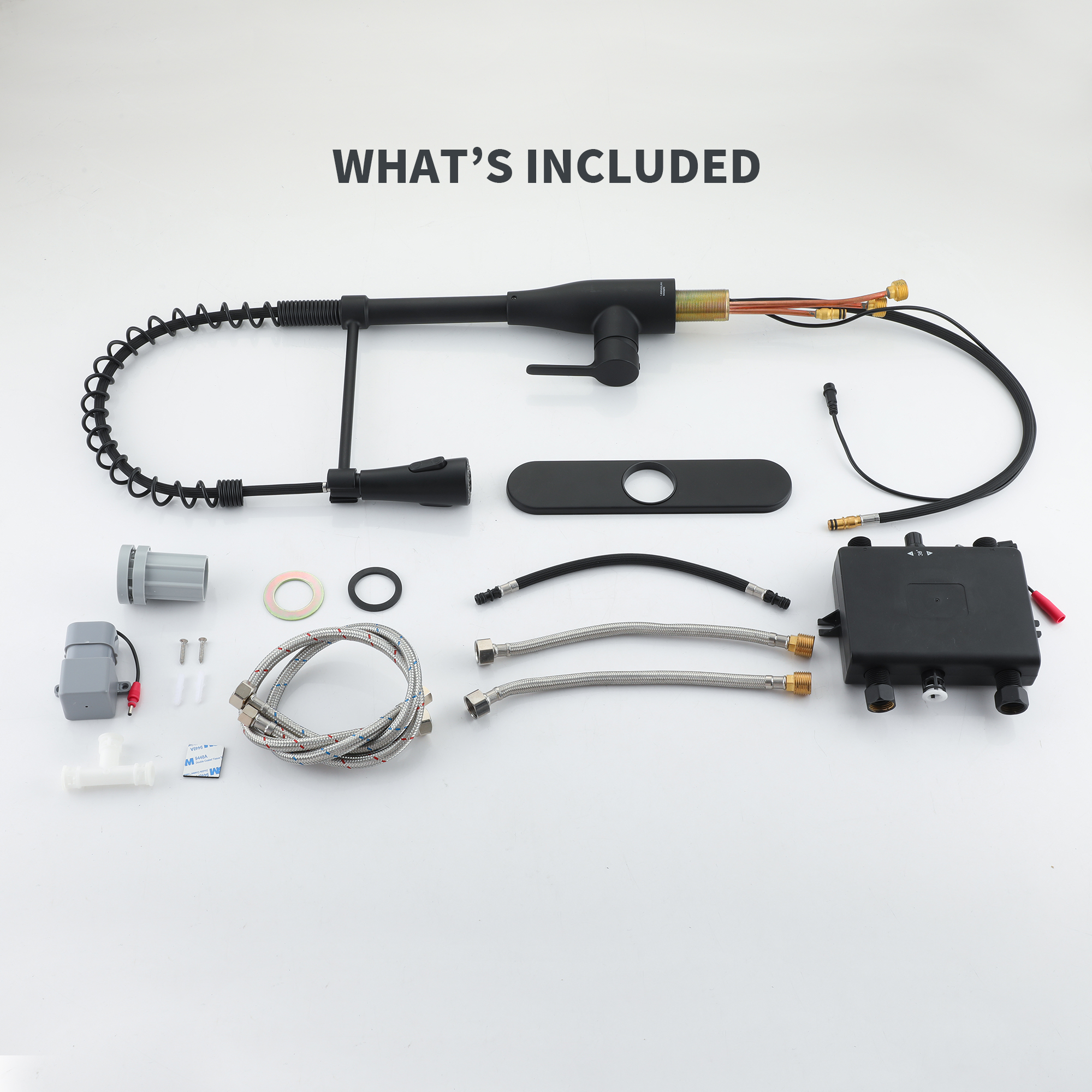 Single Handle Pull Down Sprayer Kitchen Faucet with Touchless Sensor and Intelligent Temperature Display in Matte Black