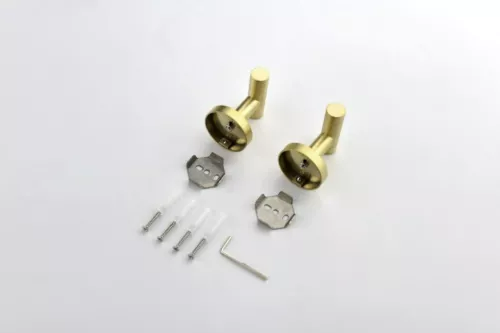  6-Piece Bath Hardware Set with Towel Rail, Paper Towel Rack, Towel Ring and Hook in Brushed Nickel/Brushed Gold