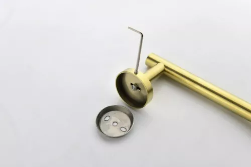  6-Piece Bath Hardware Set with Towel Rail, Paper Towel Rack, Towel Ring and Hook in Brushed Nickel/Brushed Gold