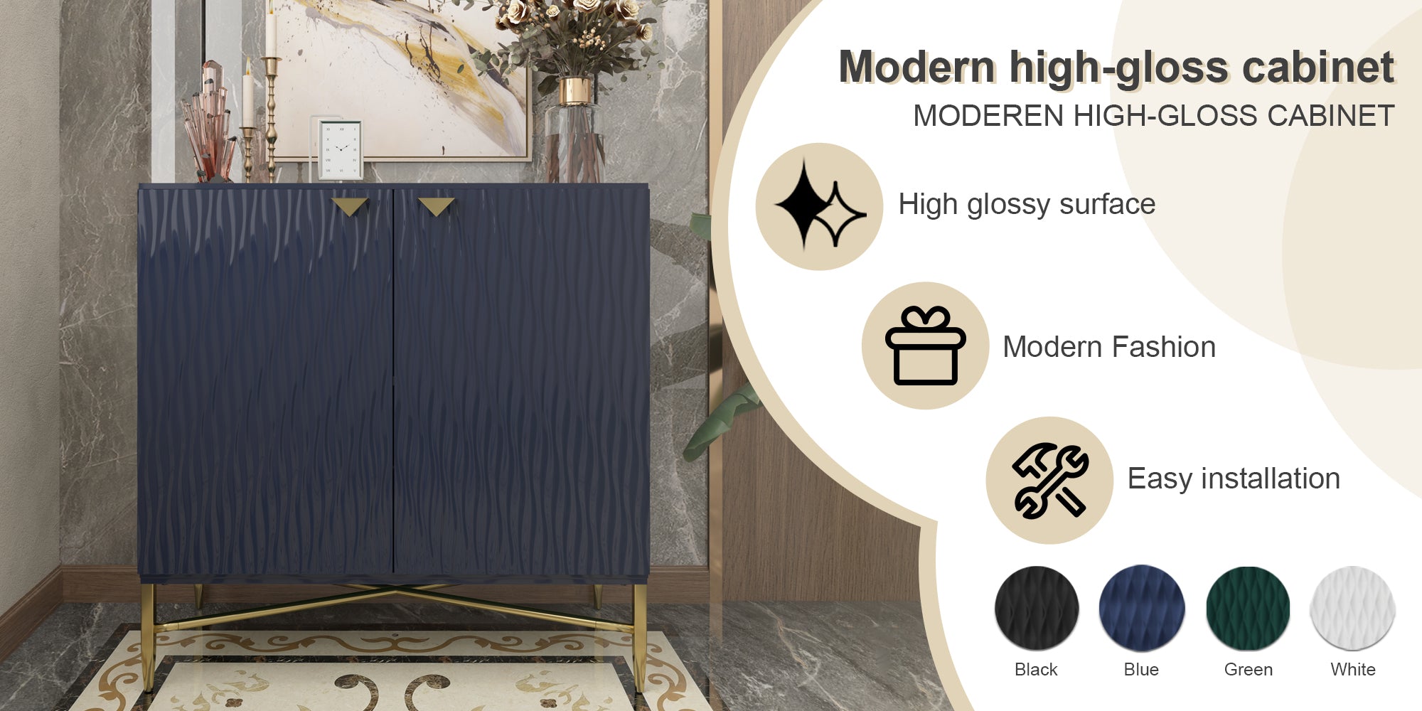 Boyel Living 32.8 in. H 2 Door White Locker Accent Storage Cabinet