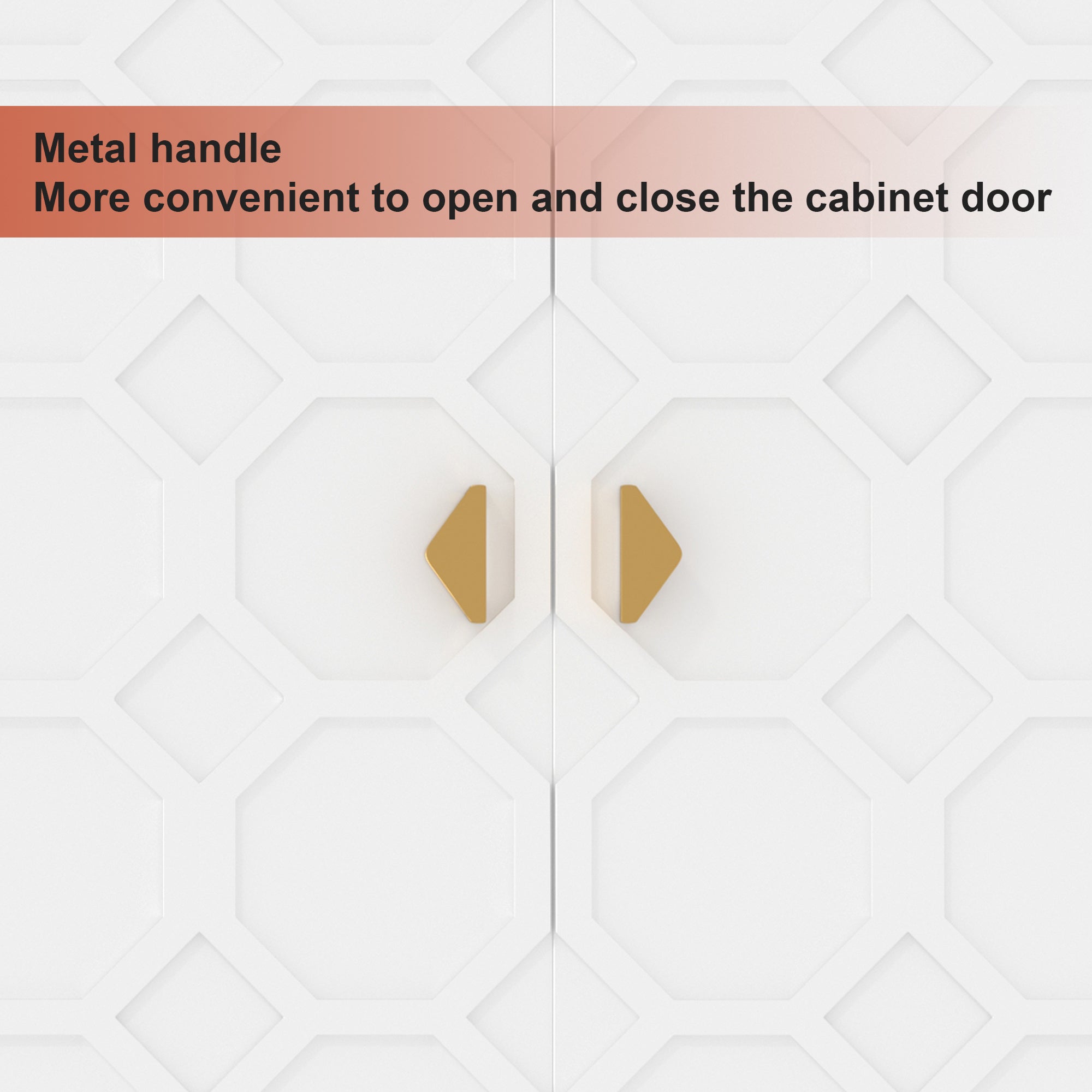 Modern Accent Cabinet, 2 Door Storage Cabinet Wood with Adjustable Shelf, Vintage Wooden Cabinet for Living Room Hallway Home Office