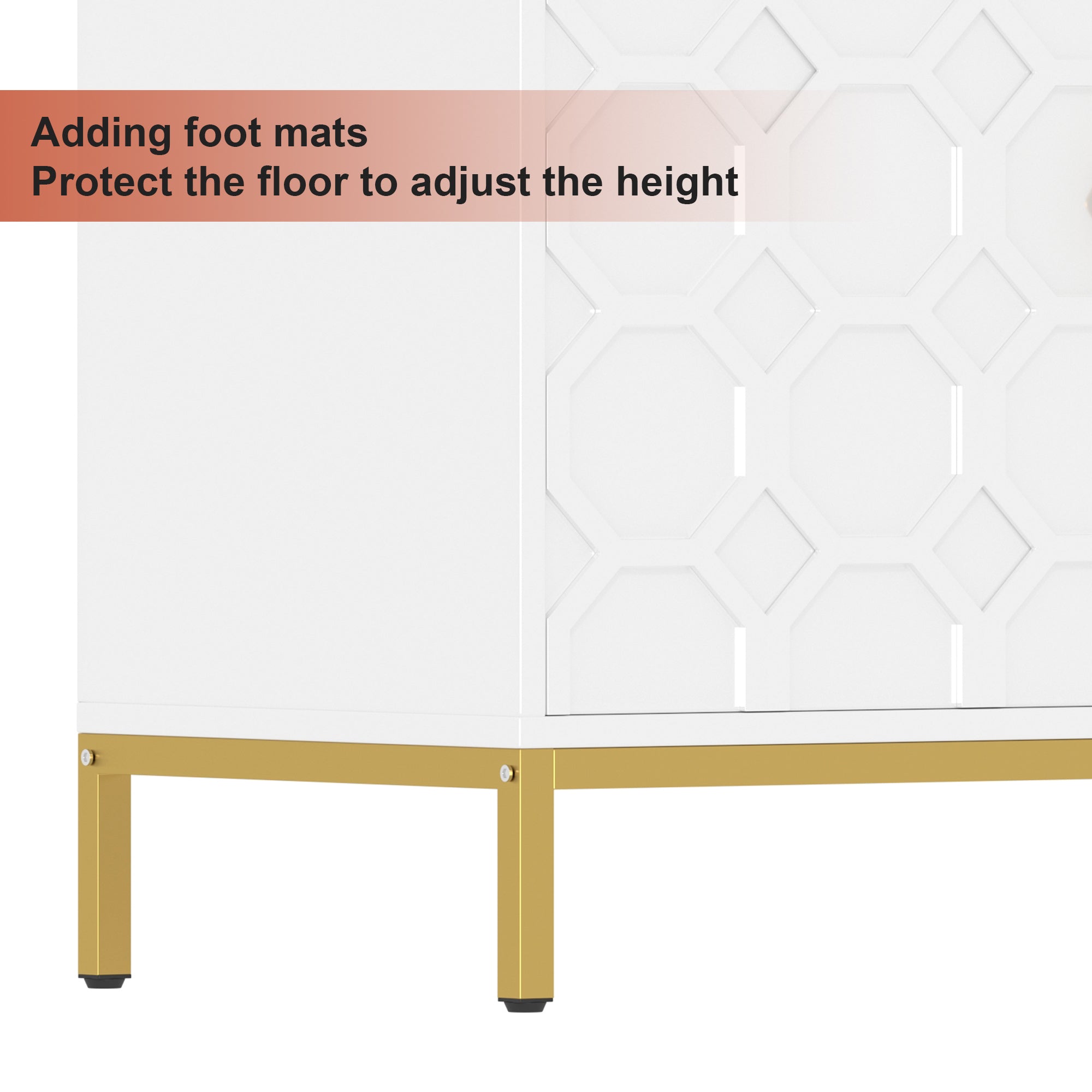 Modern Accent Cabinet, 2 Door Storage Cabinet Wood with Adjustable Shelf, Vintage Wooden Cabinet for Living Room Hallway Home Office