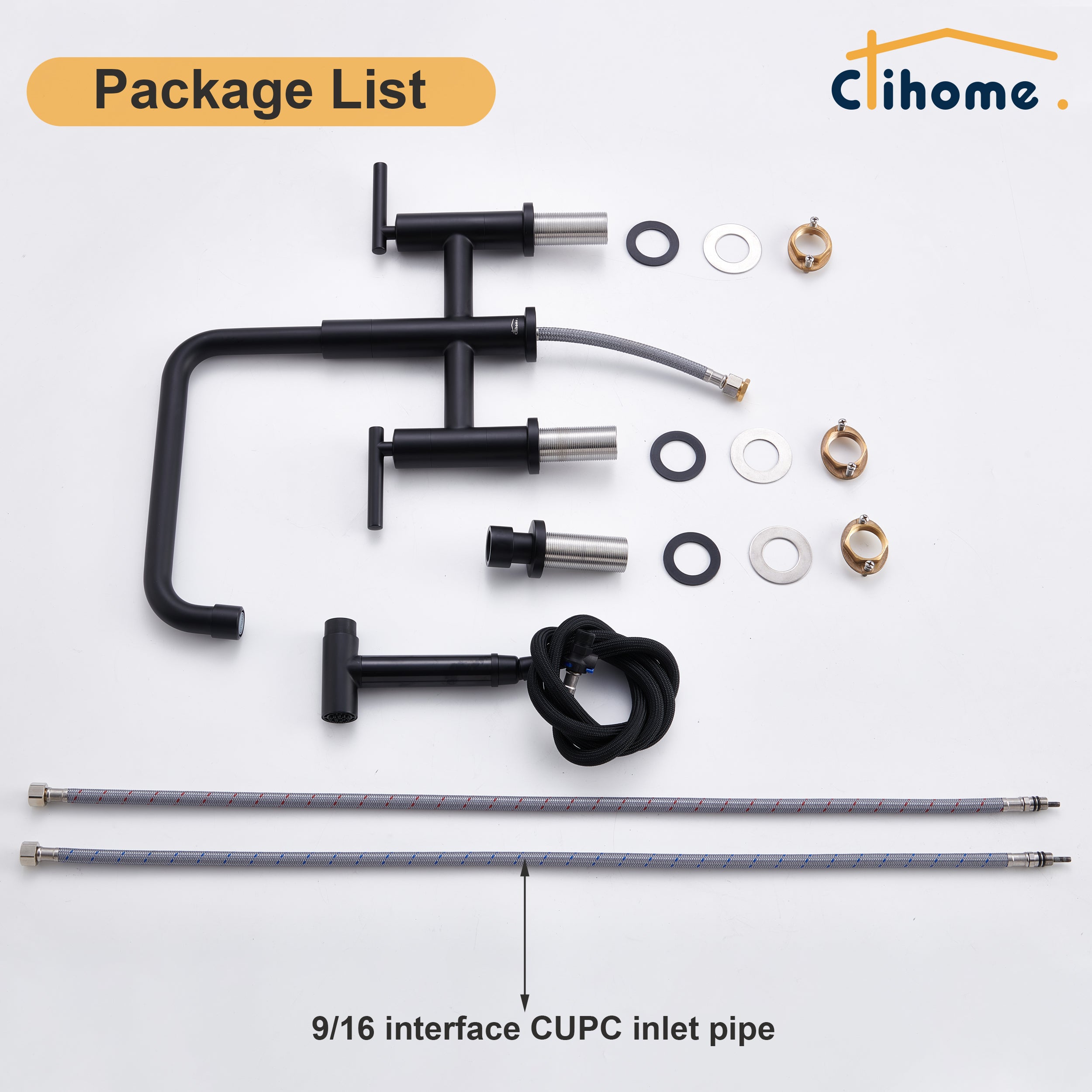 Double Handle Kitchen Faucet with Side Spray