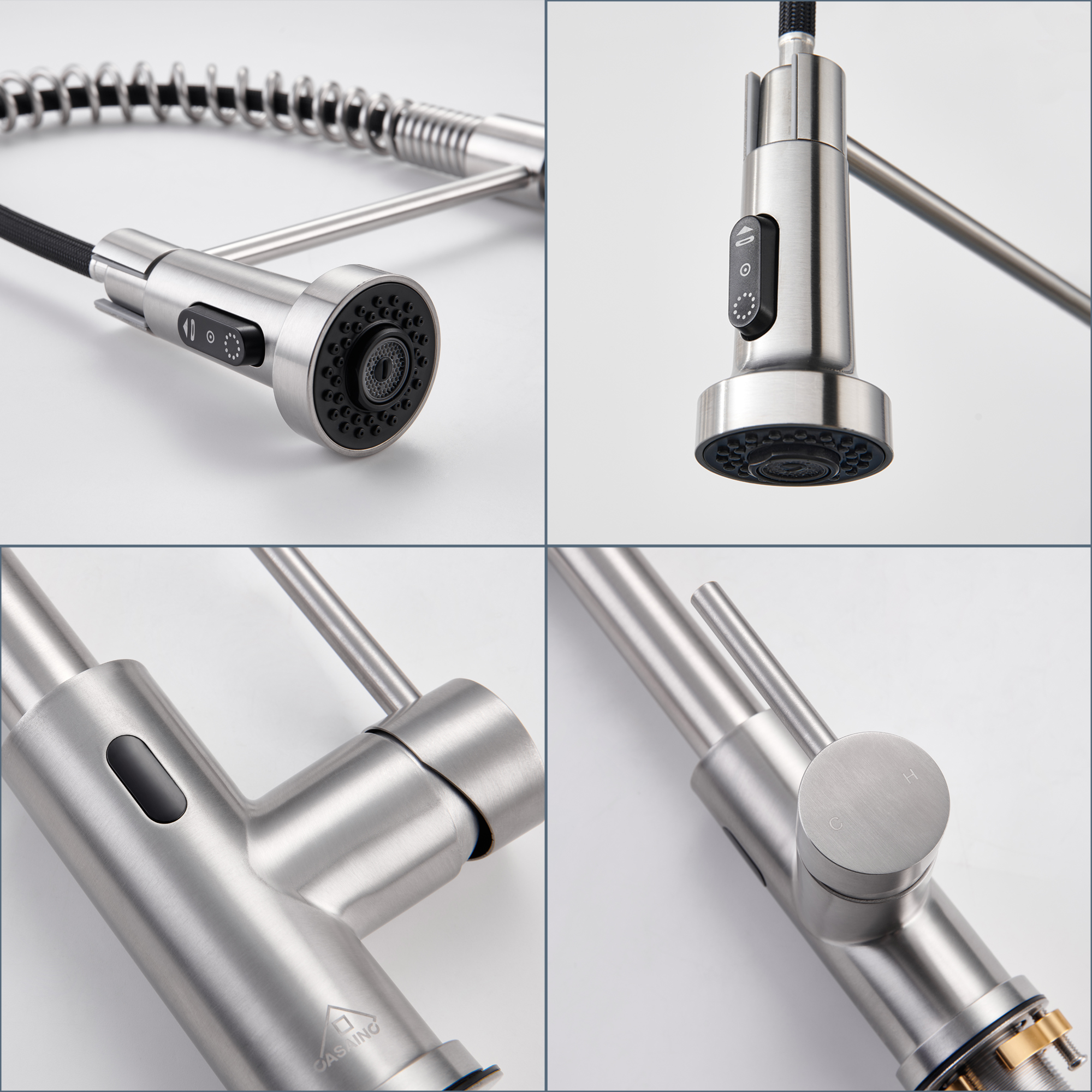 3-Mode Single Handle Pull-Down Sprayer Kitchen Faucet with Touchless Sensor and Includes Deckplate