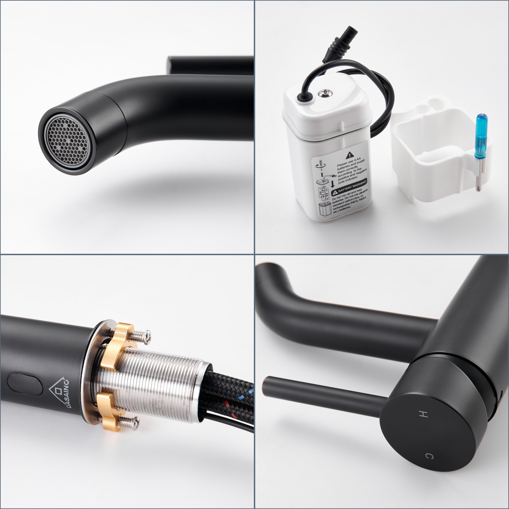 Infrared Sensor Single Handle Bathroom Basin Faucet with Pop-Up Drain, Modern Design