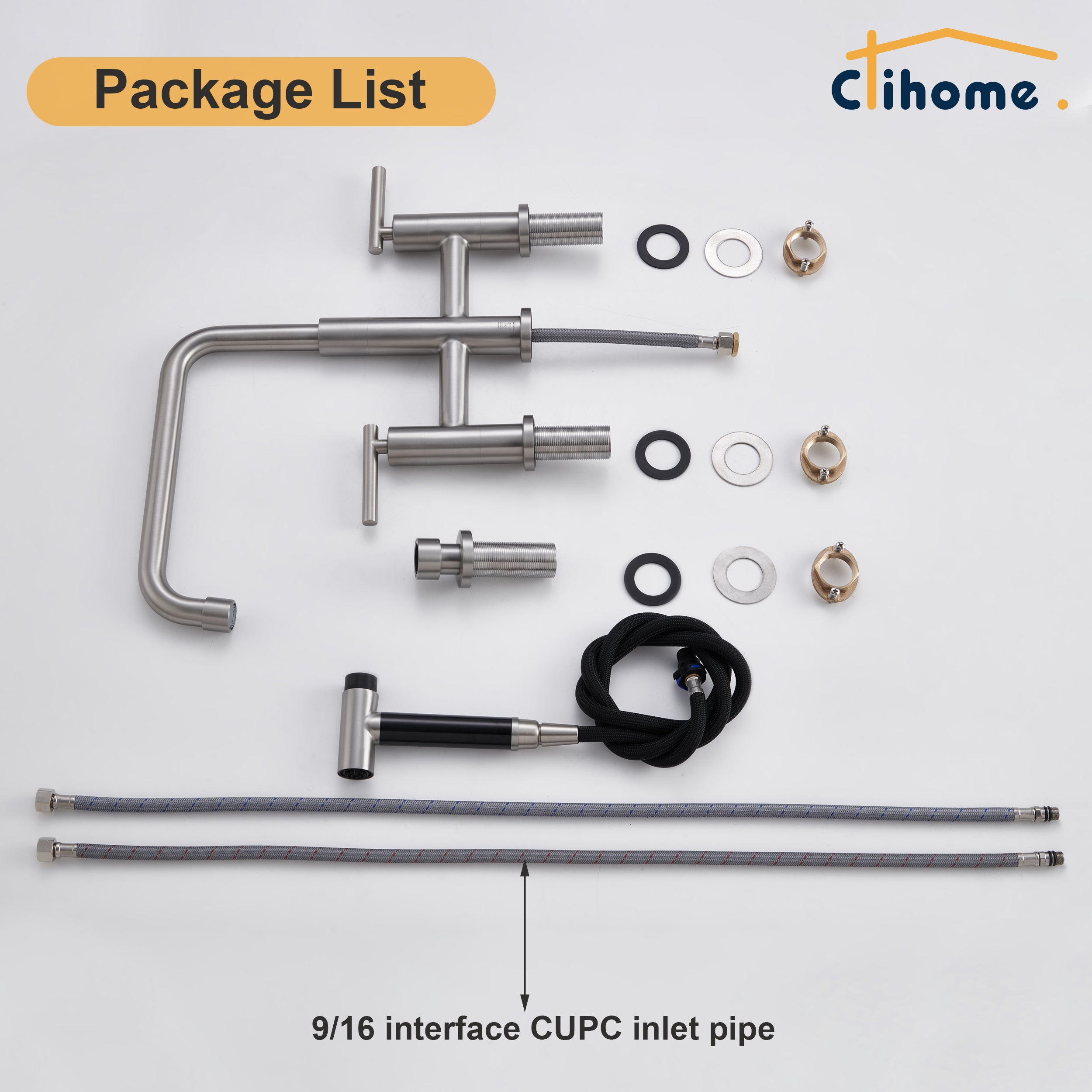 Double Handle Kitchen Faucet with Side Spray