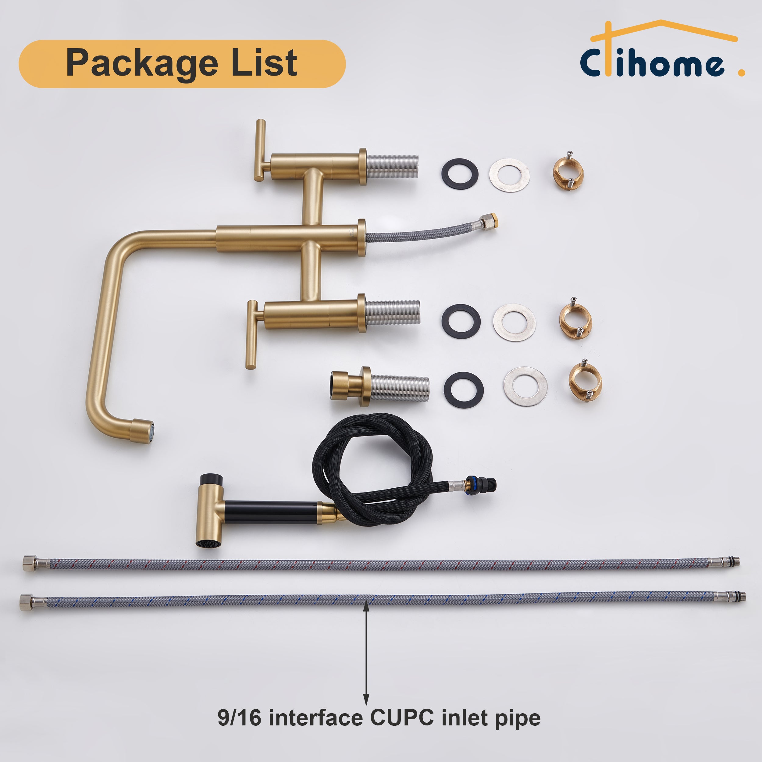 Double Handle Kitchen Faucet with Side Spray