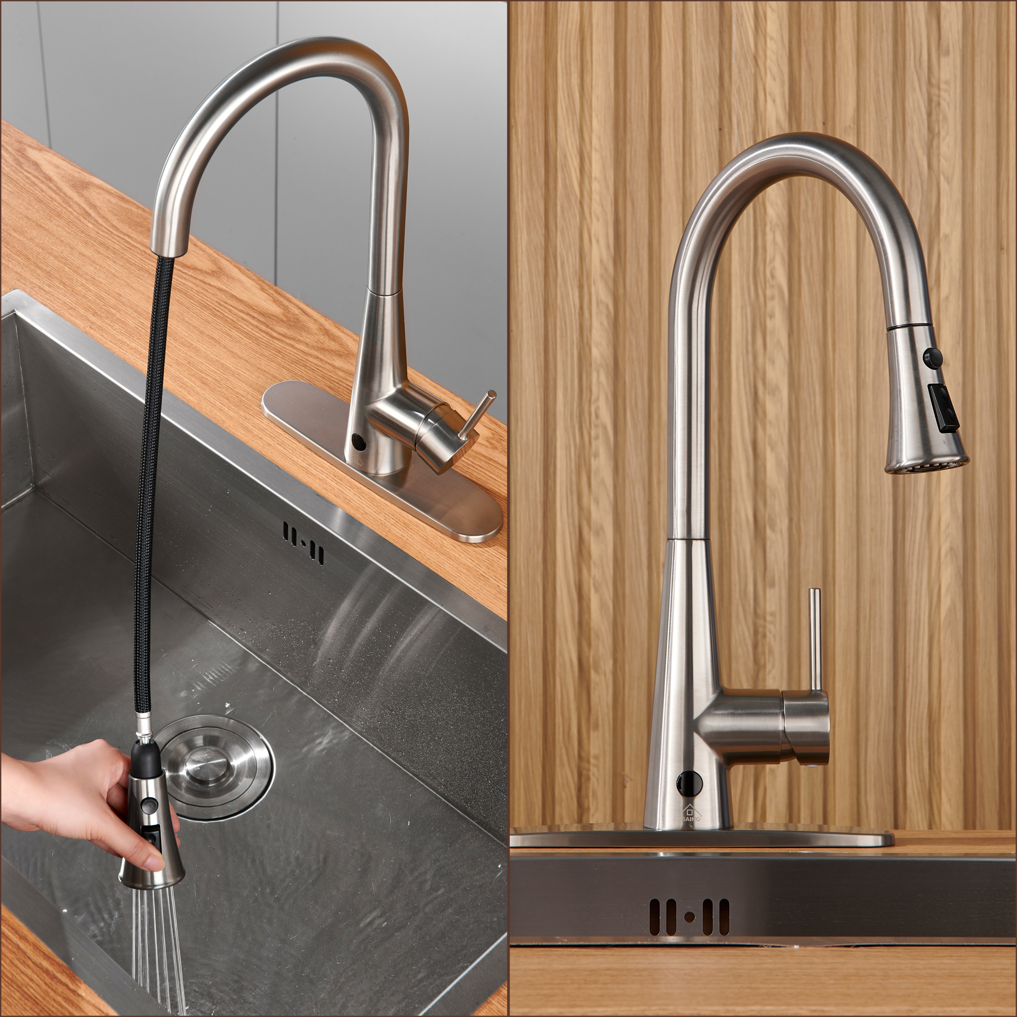 Single Handle Pull Down Sprayer Kitchen Faucet with Touchless Sensor,Dual Function