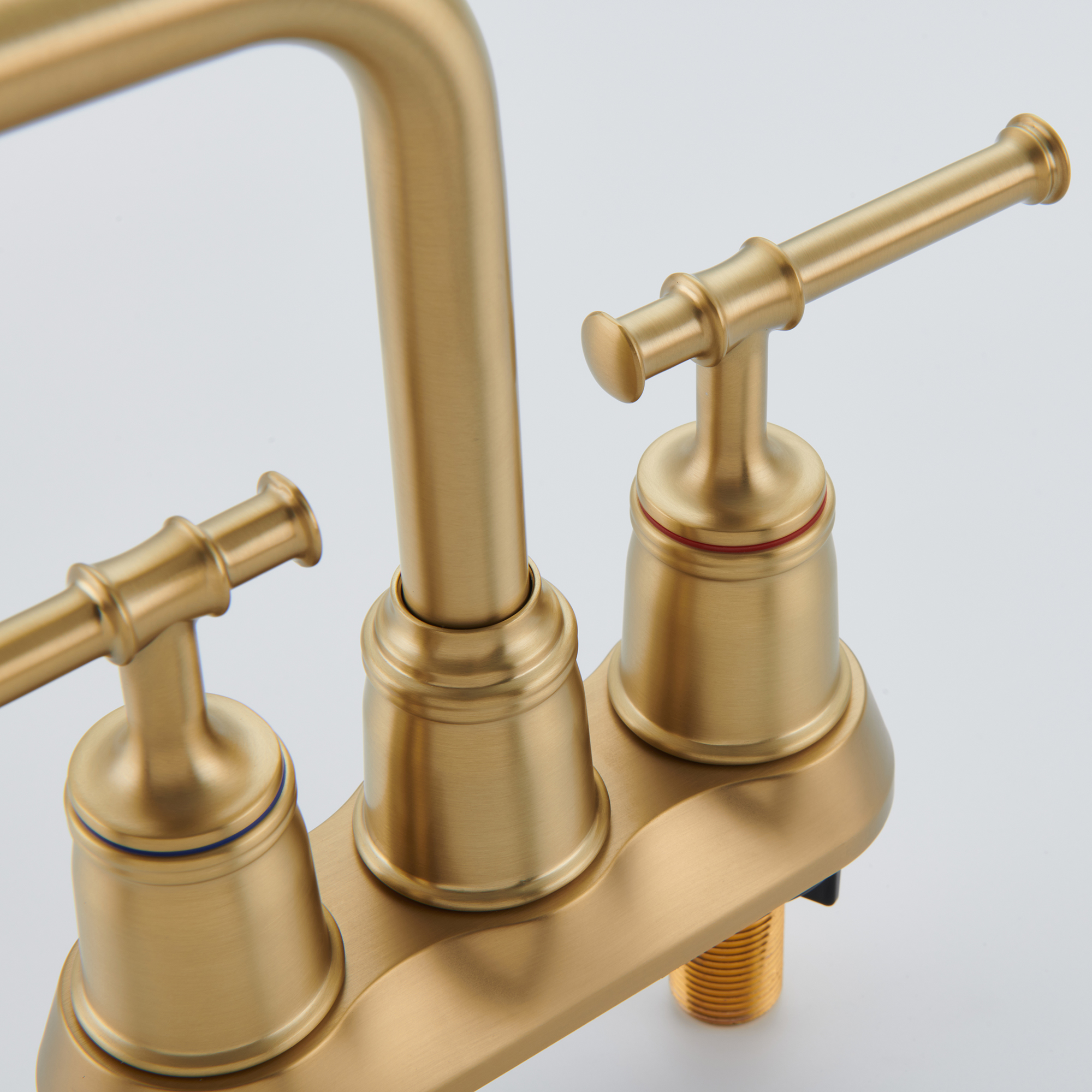 4 in. Centerset Double Handle 2 holes Bathroom Sink Faucet Lavatory Faucet with Stainless steel Drain in Brushed Nickel/Oil Rubbed Bronze/Brushed Gold/Matte Black