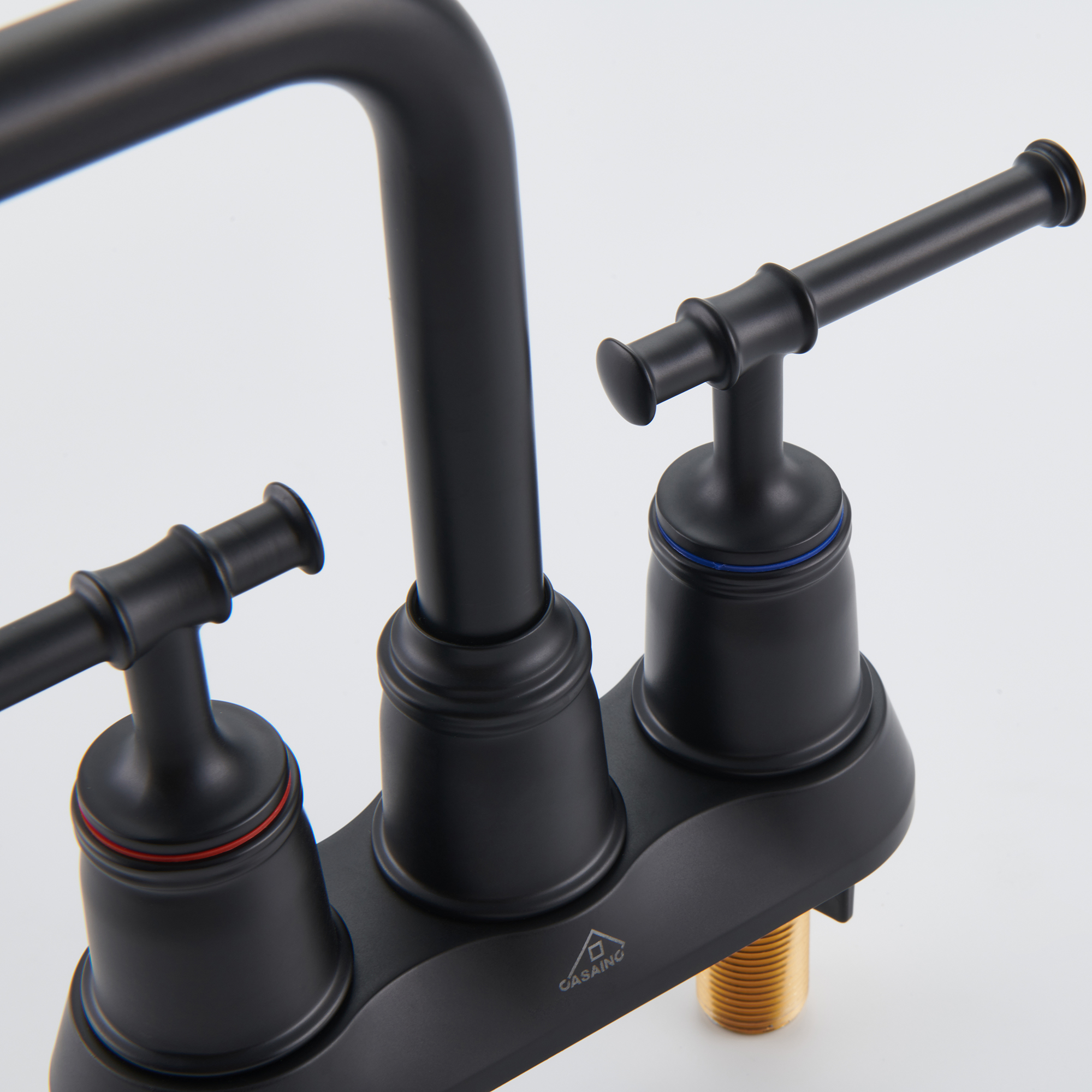 4 in. Centerset Double Handle 2 holes Bathroom Sink Faucet Lavatory Faucet with Stainless steel Drain in Brushed Nickel/Oil Rubbed Bronze/Brushed Gold/Matte Black