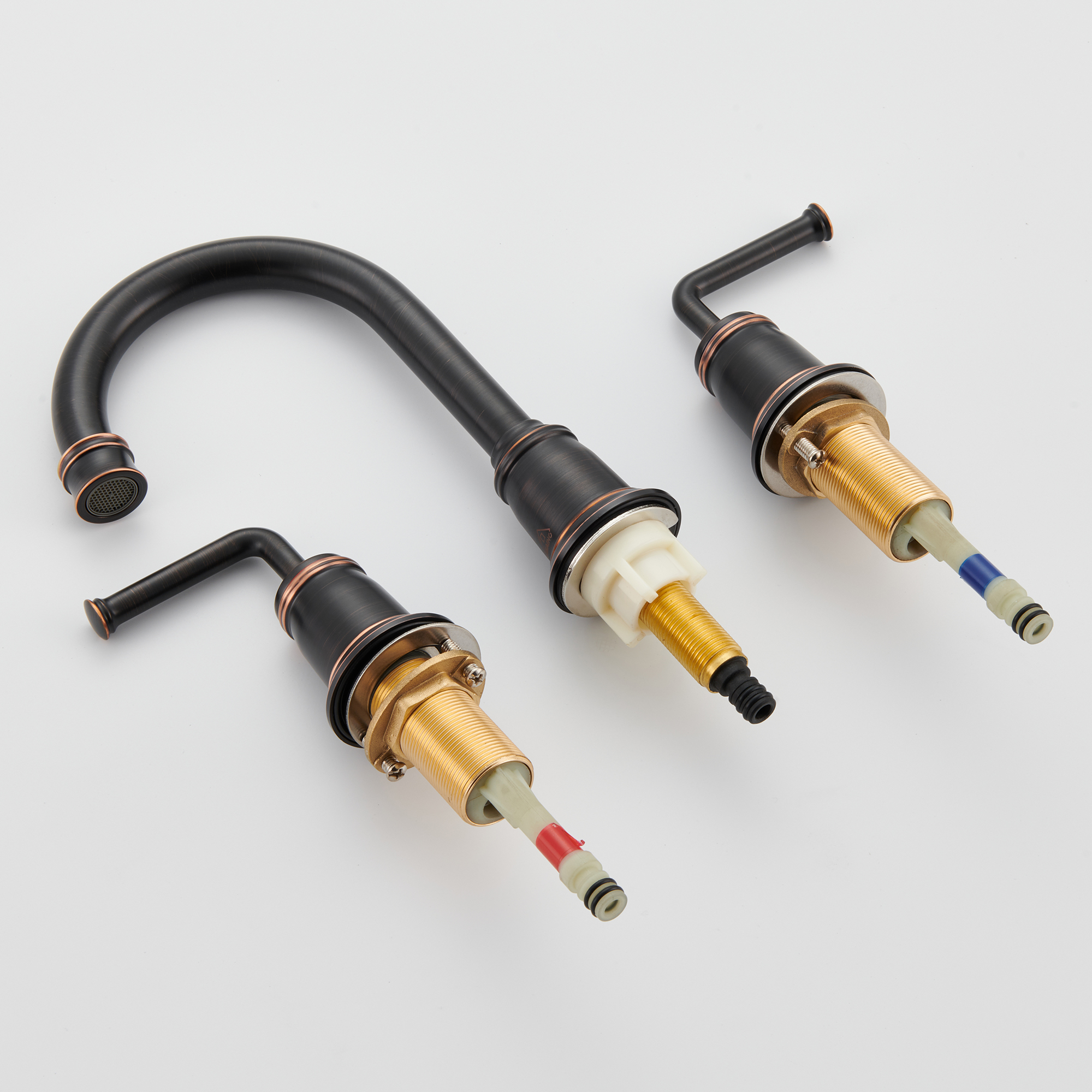 8 in. Widespread Double Handle Bathroom sink Faucet with 360° Swivel Spout, Stainless Steel Drain in Brushed Nickel/Oil Rubbed Bronze/Brushed Gold/Matte Black