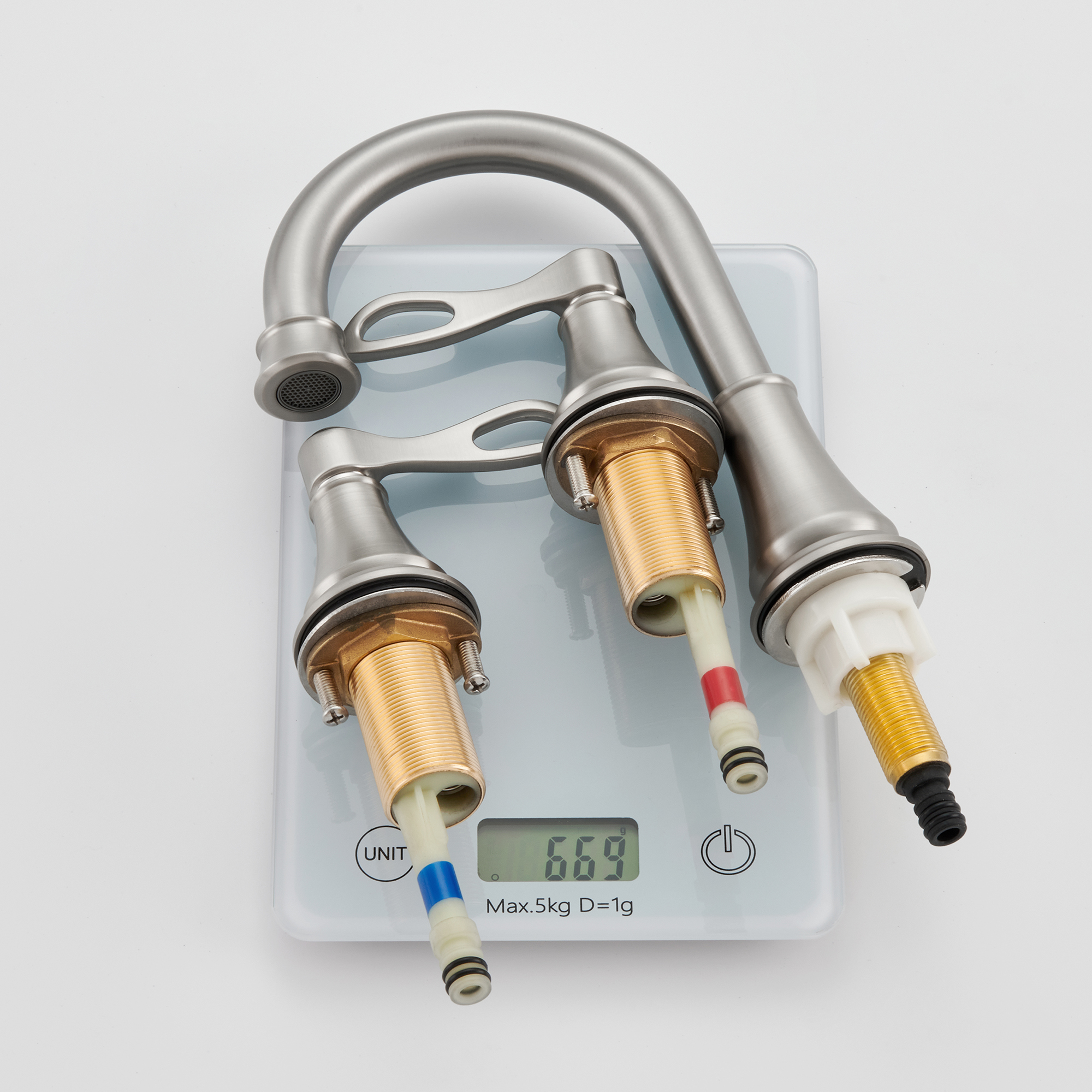 8 in. Widespread Double Handle Bathroom Faucet 3 Holes with 360° Swivel Spout, Stainless Steel Drain in Brushed Nickel/Oil Rubbed Bronze/Brushed Gold/Matte Black