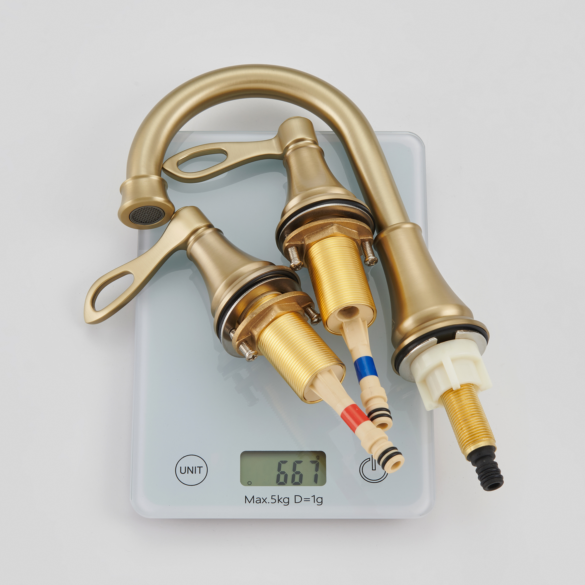 8 in. Widespread Double Handle Bathroom Faucet 3 Holes with 360° Swivel Spout, Stainless Steel Drain in Brushed Nickel/Oil Rubbed Bronze/Brushed Gold/Matte Black