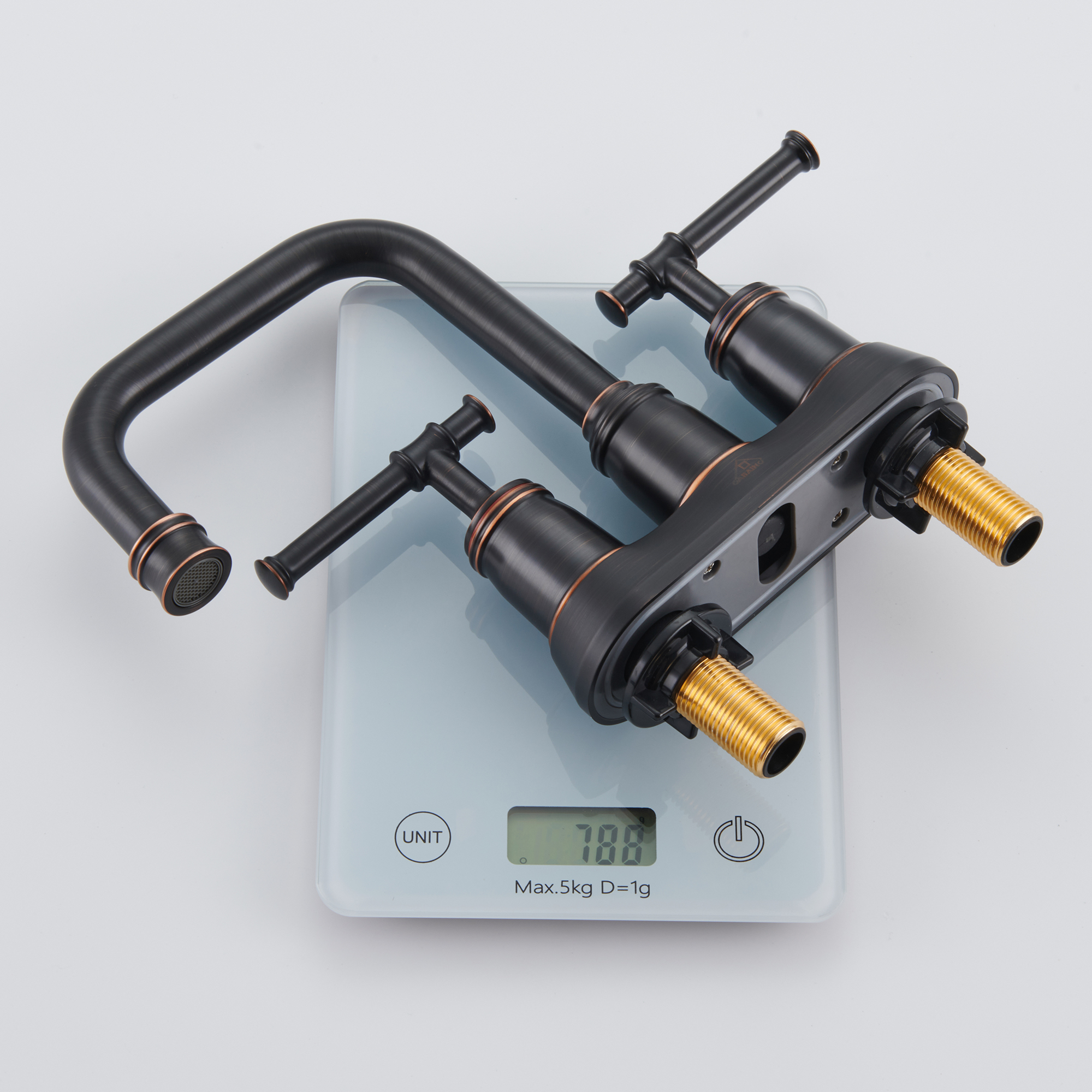 4 in. Centerset Double Handle 2 holes Bathroom Sink Faucet Lavatory Faucet with Stainless steel Drain in Brushed Nickel/Oil Rubbed Bronze/Brushed Gold/Matte Black