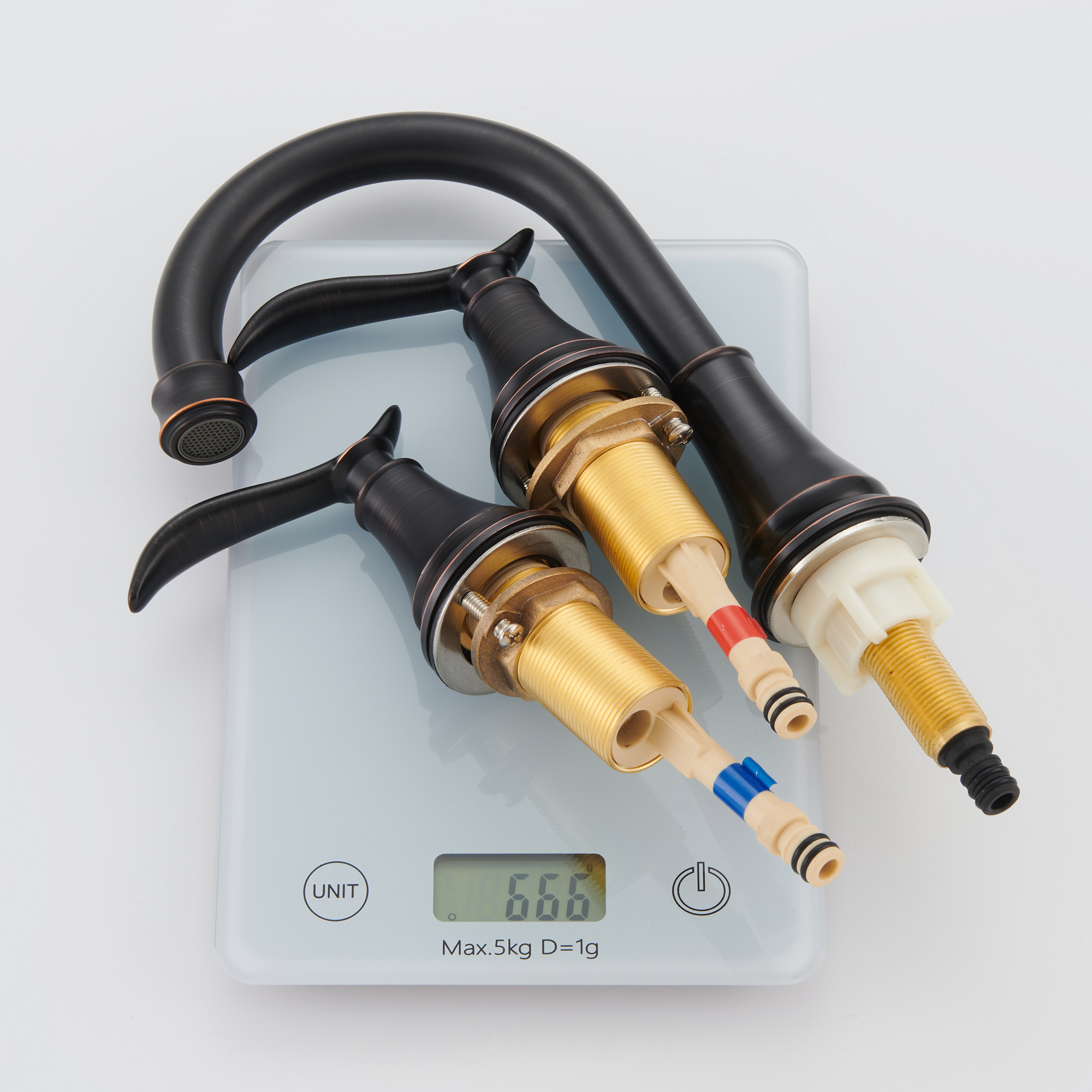 8 in. Widespread Double Handle Bathroom Sink Faucet with 360° Swivel Spout, Stainless Steel Drain Kit in Brushed Nickel/Oil Rubbed Bronze/Brushed Gold/Matte Black