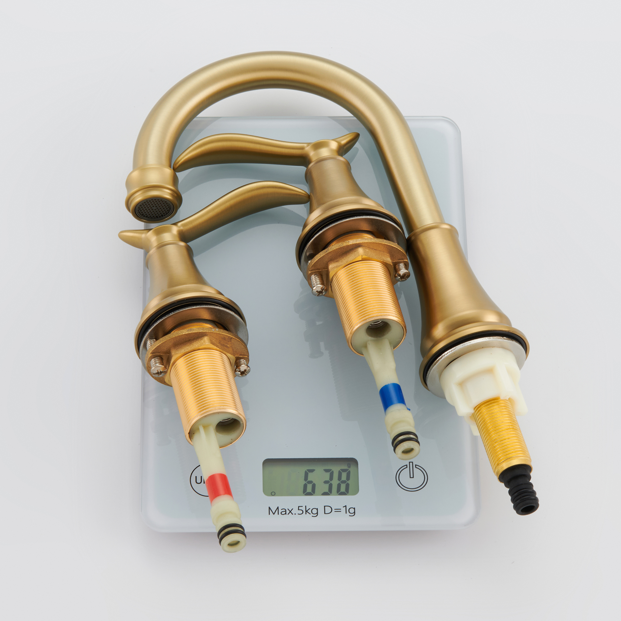 8 in. Widespread Double Handle Bathroom Sink Faucet with 360° Swivel Spout, Stainless Steel Drain Kit in Brushed Nickel/Oil Rubbed Bronze/Brushed Gold/Matte Black