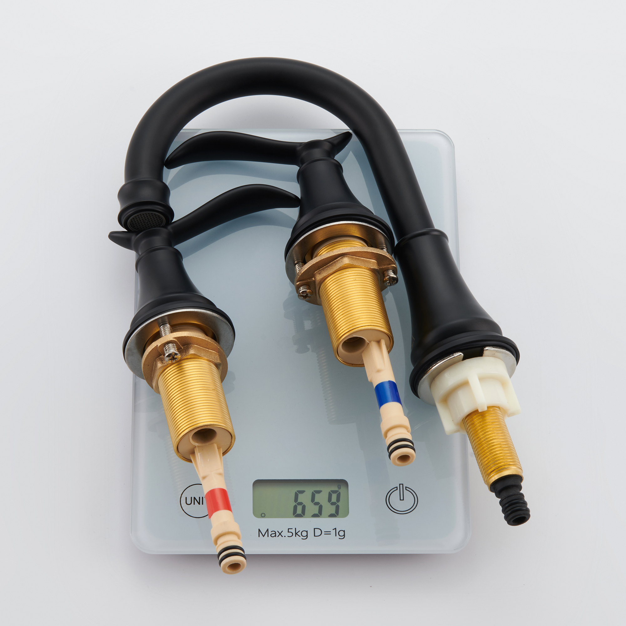 8 in. Widespread Double Handle Bathroom Sink Faucet with 360° Swivel Spout, Stainless Steel Drain Kit in Brushed Nickel/Oil Rubbed Bronze/Brushed Gold/Matte Black