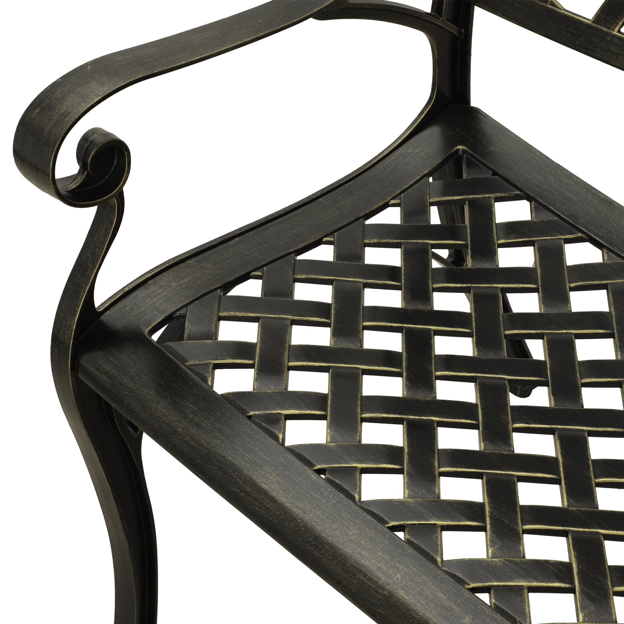 Patio Bench 40-in W x 31.5-in H Bronze Aluminum Garden Bench