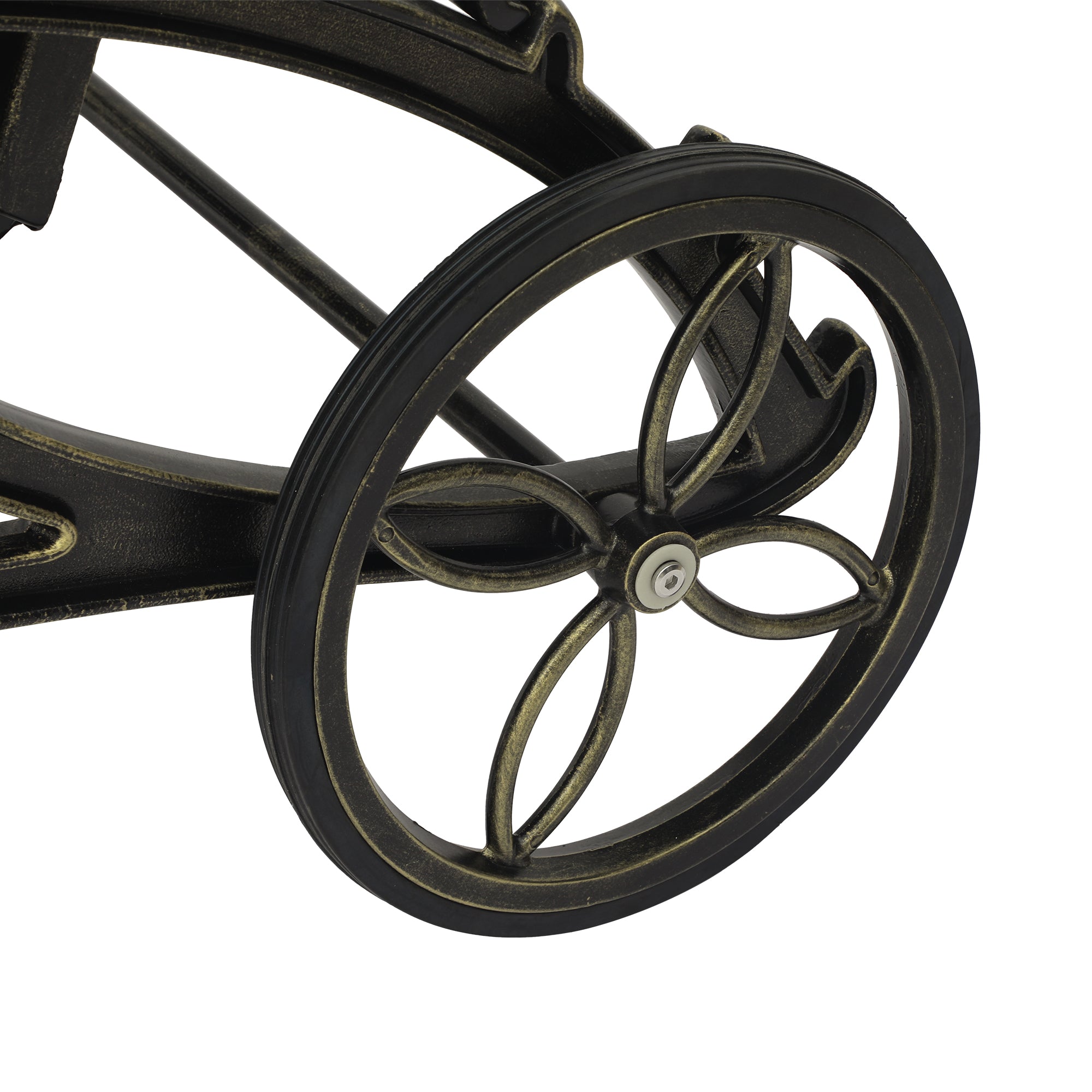 Cast Aluminum Outdoor Chaise Lounge with Removable Beige/Red Cushion