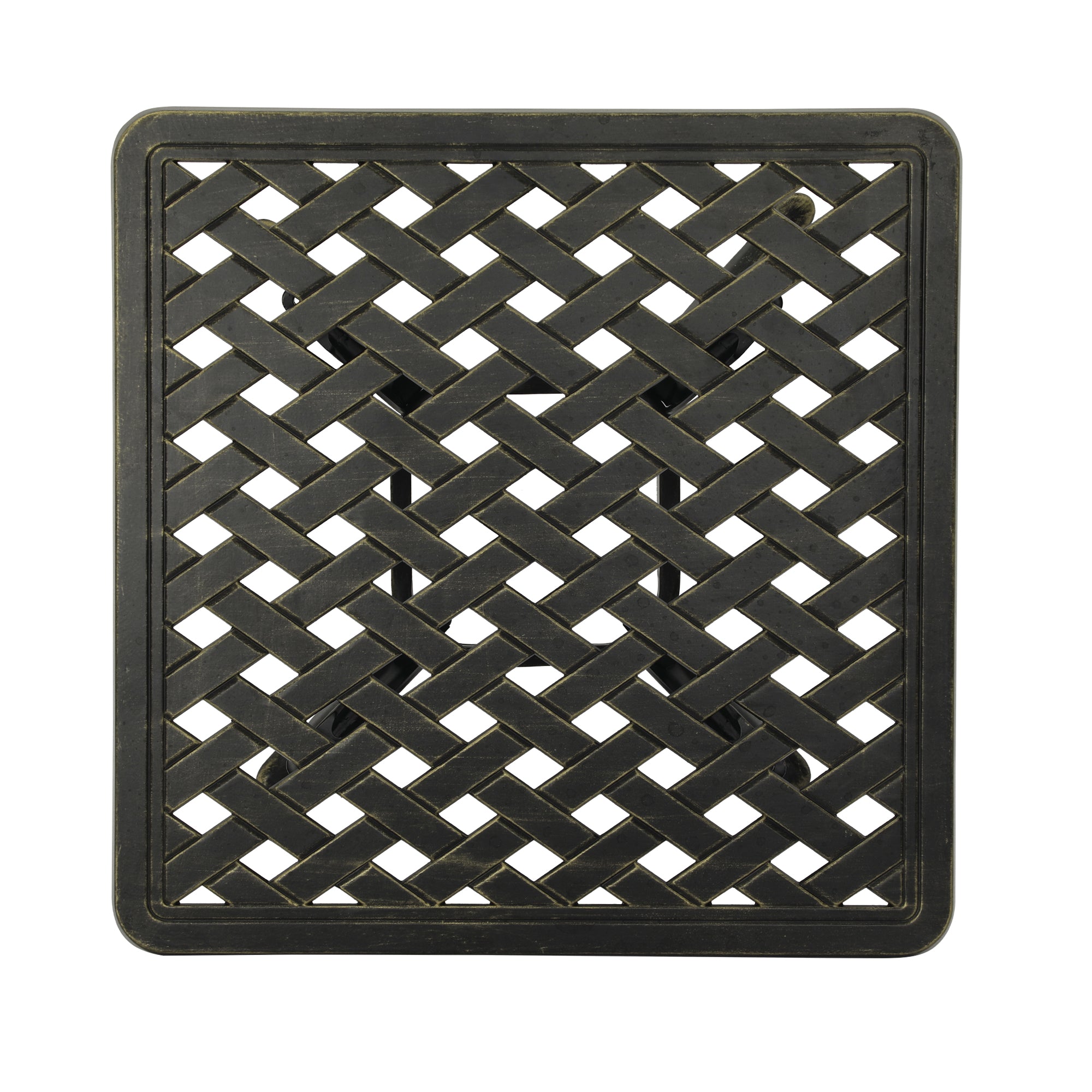 21 in. Cast Aluminum Patio Side Table in Bronze