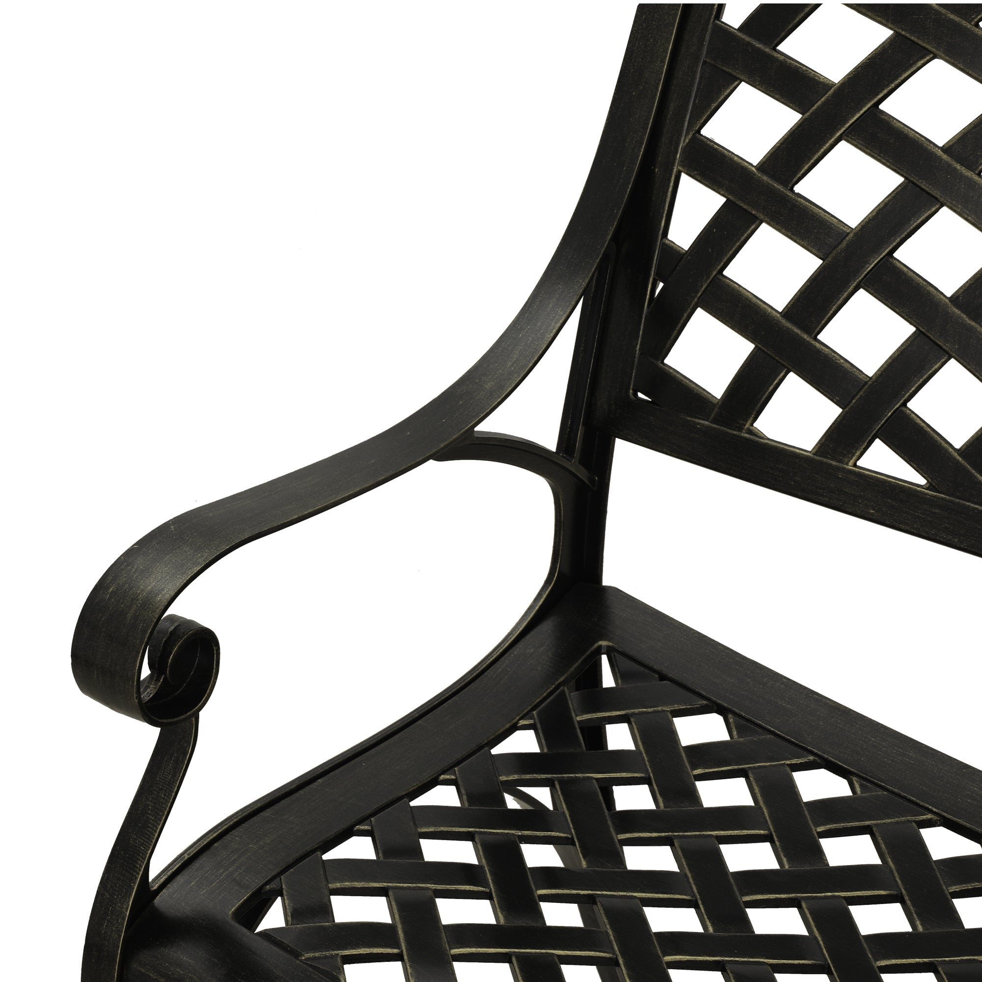 Patio Bench 40-in W x 31.5-in H Bronze Aluminum Garden Bench