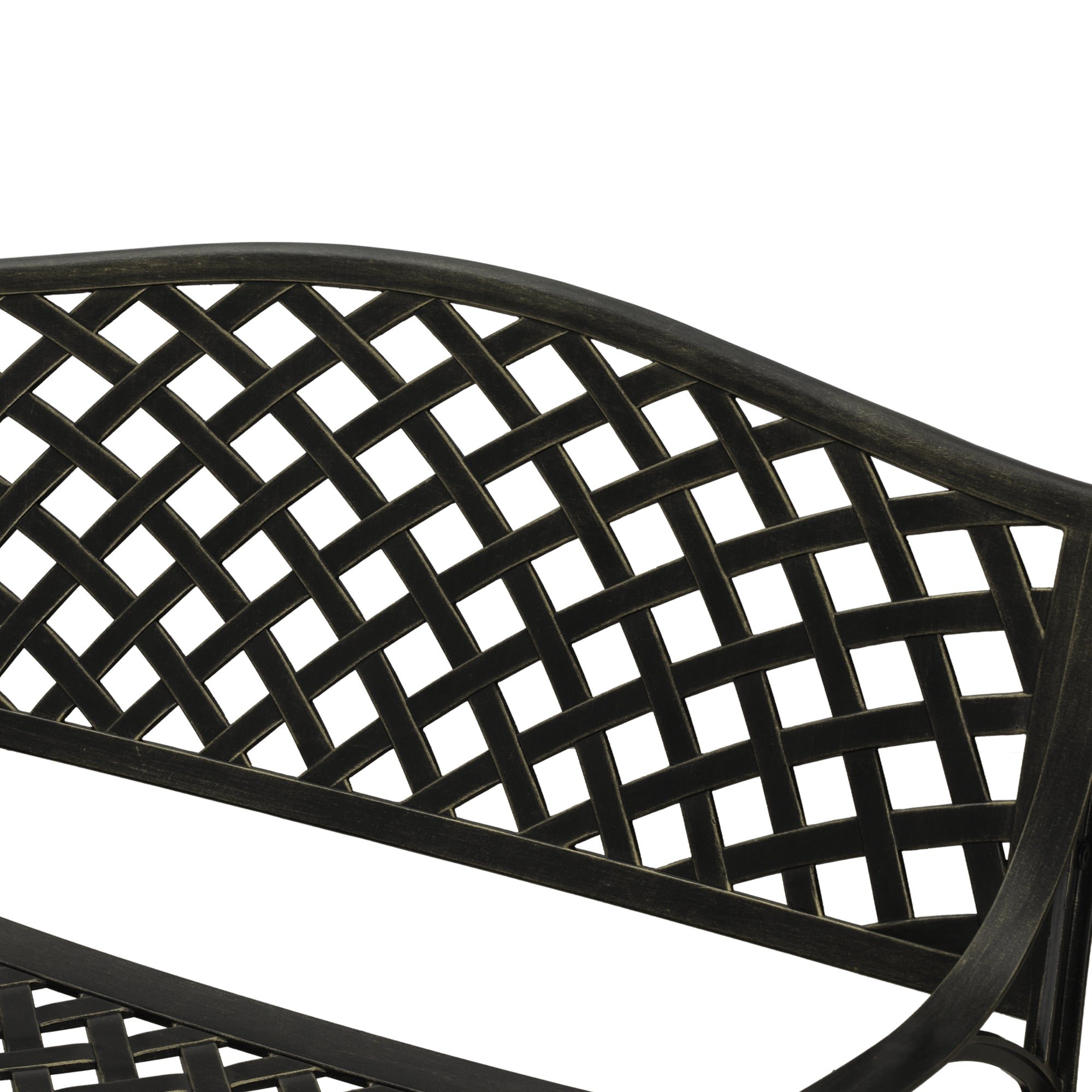 Patio Bench 40-in W x 31.5-in H Bronze Aluminum Garden Bench