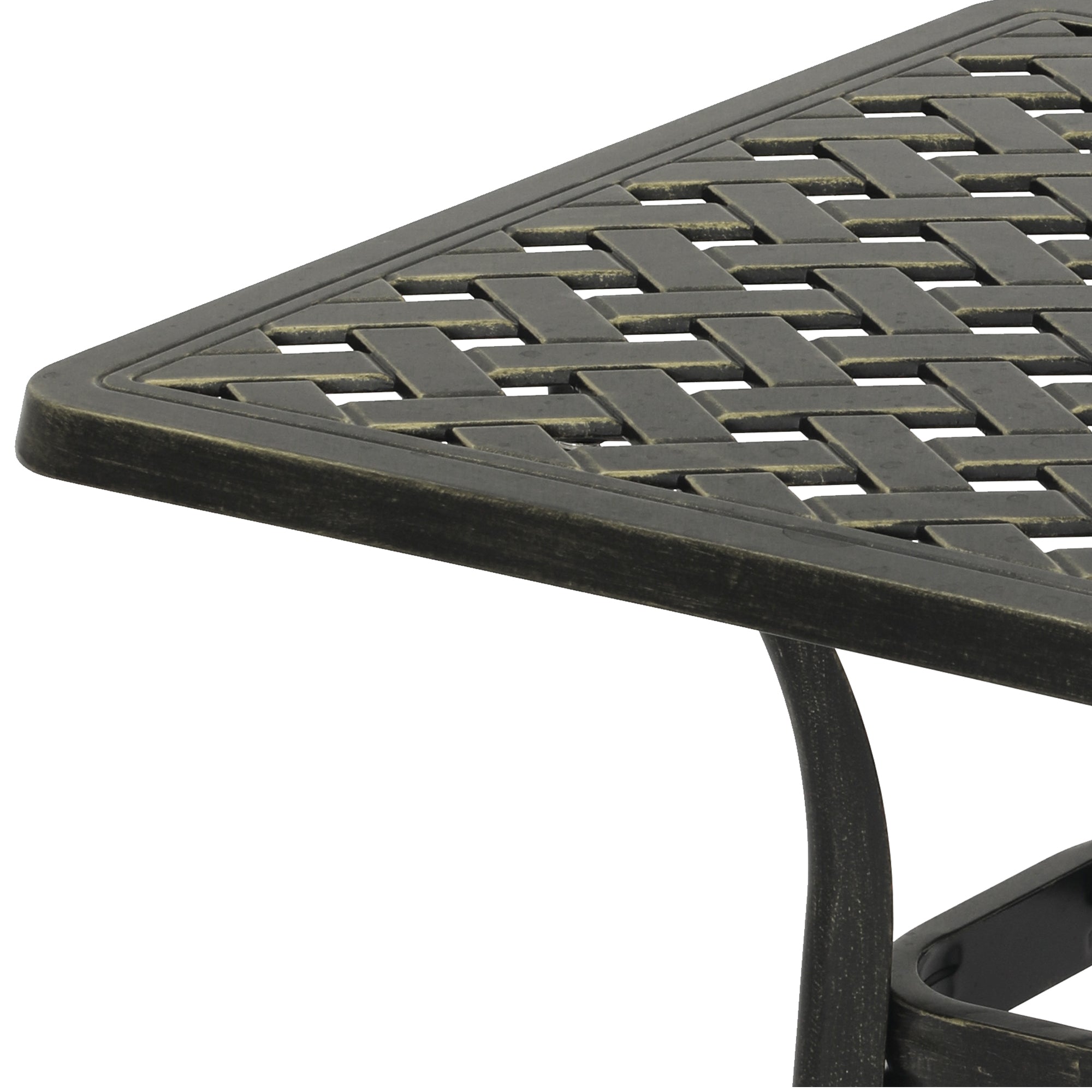 21 in. Cast Aluminum Patio Side Table in Bronze