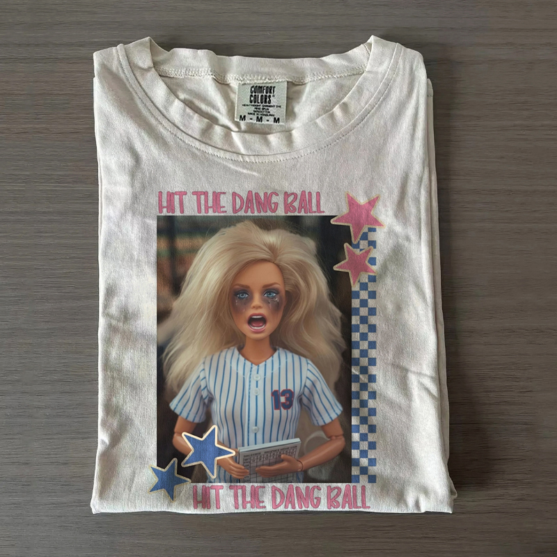 Hit The Dang Ball Funny Baseball Mom Game Day T-Shirt