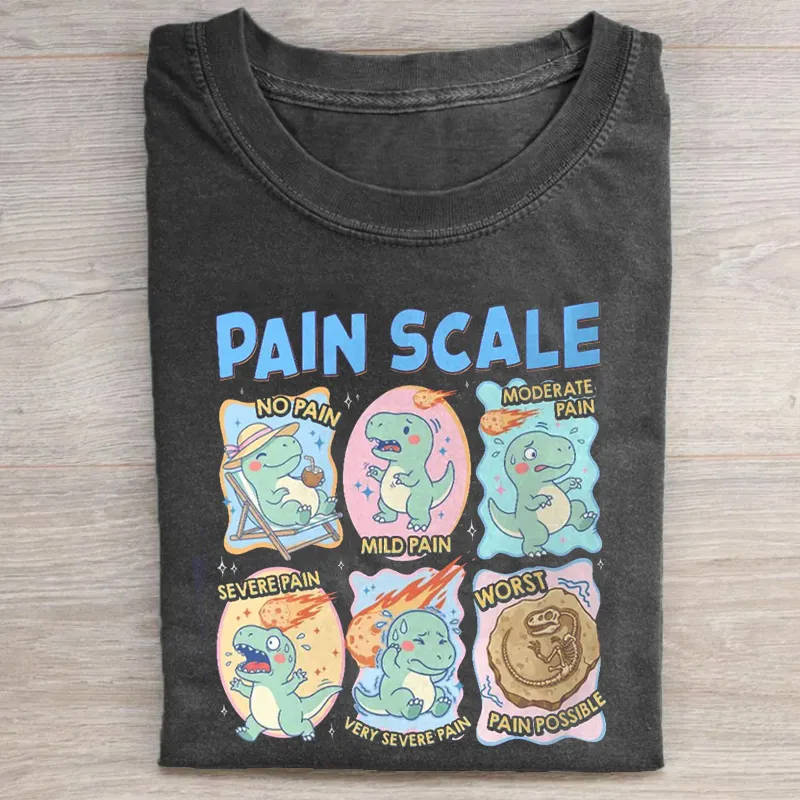 Dinosaur Pain Scale Funny Nurse T-Shirt