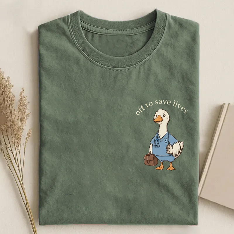 Funny Nurse Off To Save Lives T-Shirt