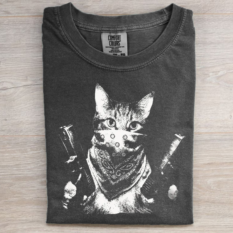 Funny Cat Gang Vintage T-shirt