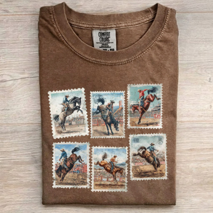 Vintage Rodeo Stamp Western Cowboy T-Shirt