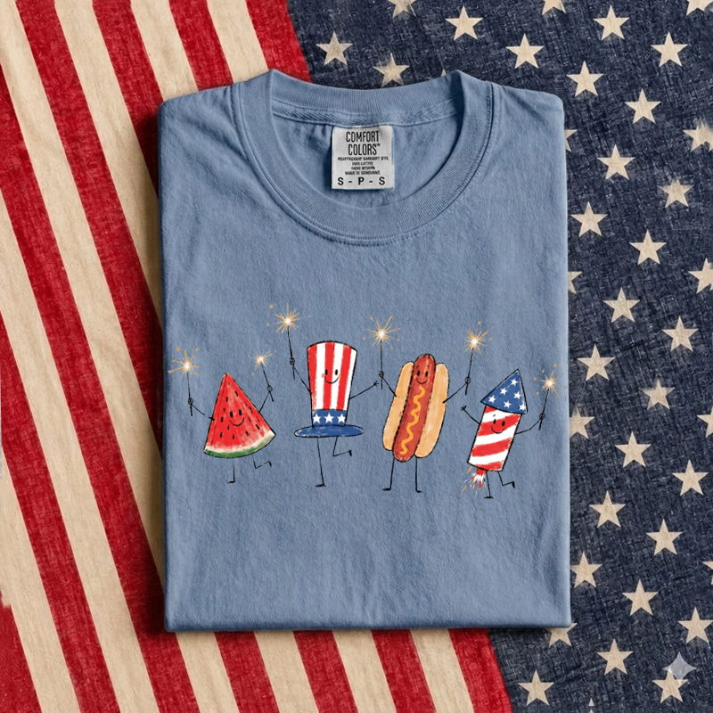Patriotic Doodle 4th Of July T-Shirt