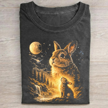 Vintage Bunny Howling to the Moon T-shirt