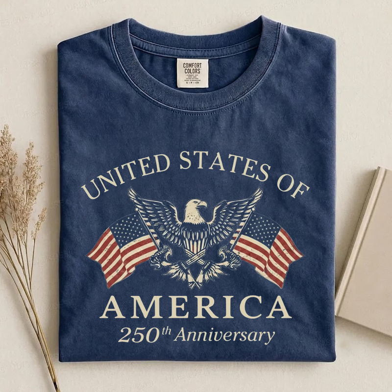 USA 250th Anniversary Patriotic Graphic T-Shirt