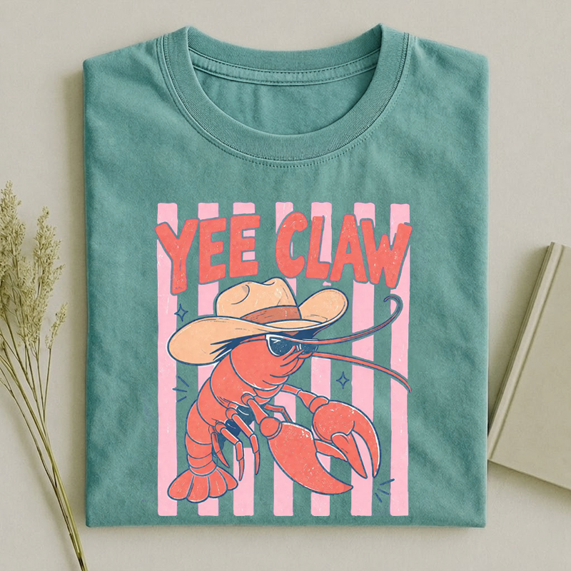 Lobster Cowboy Yee Claw Funny Western Beach T-Shirt